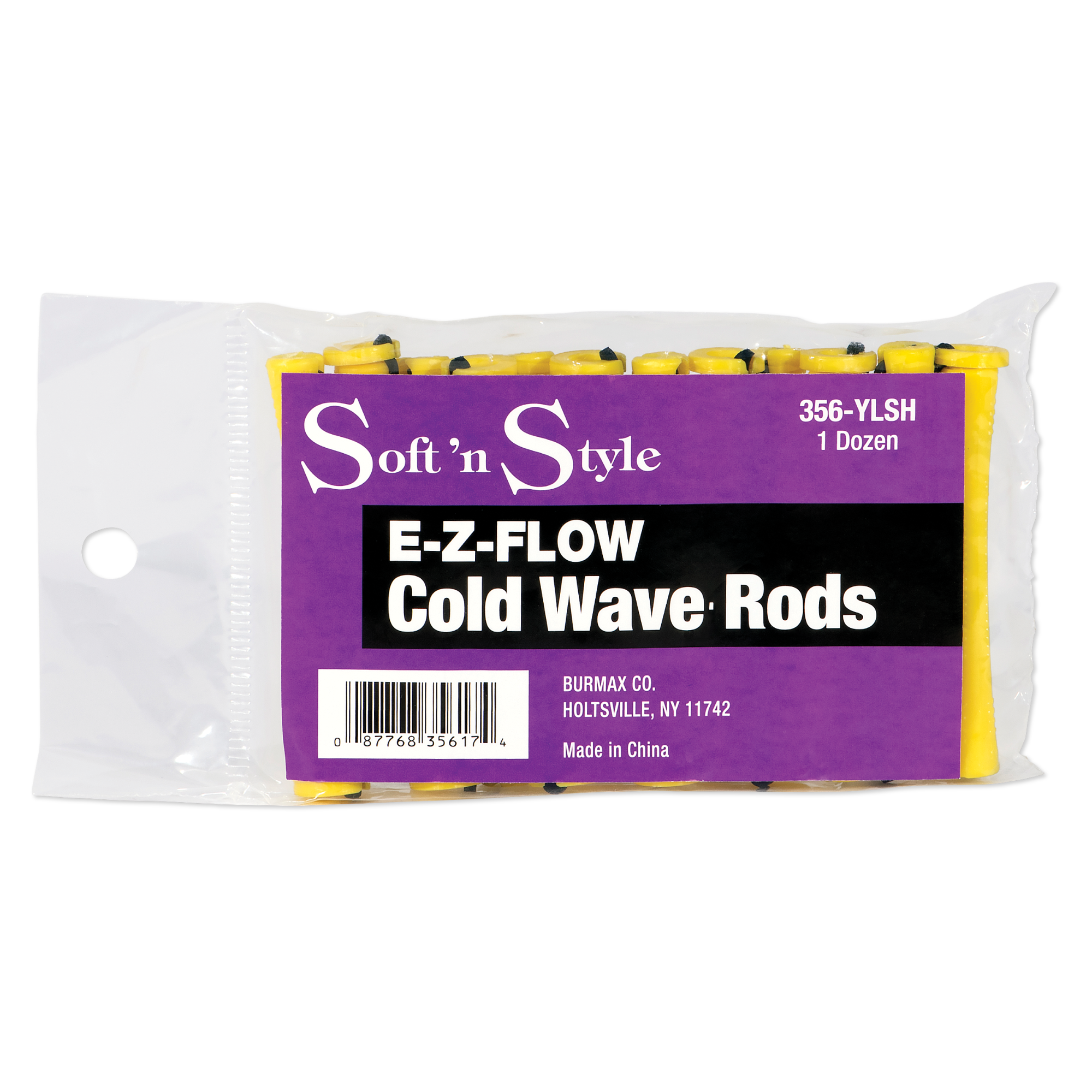 Concave Cold Wave Rods, Short Yellow, pack of 12