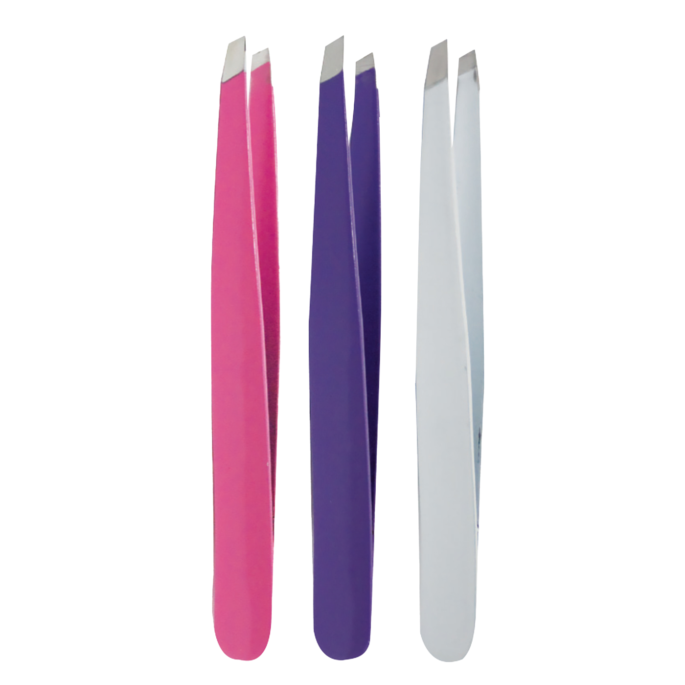 Slant Tip Tweezers, Assorted Colors - Container of 48