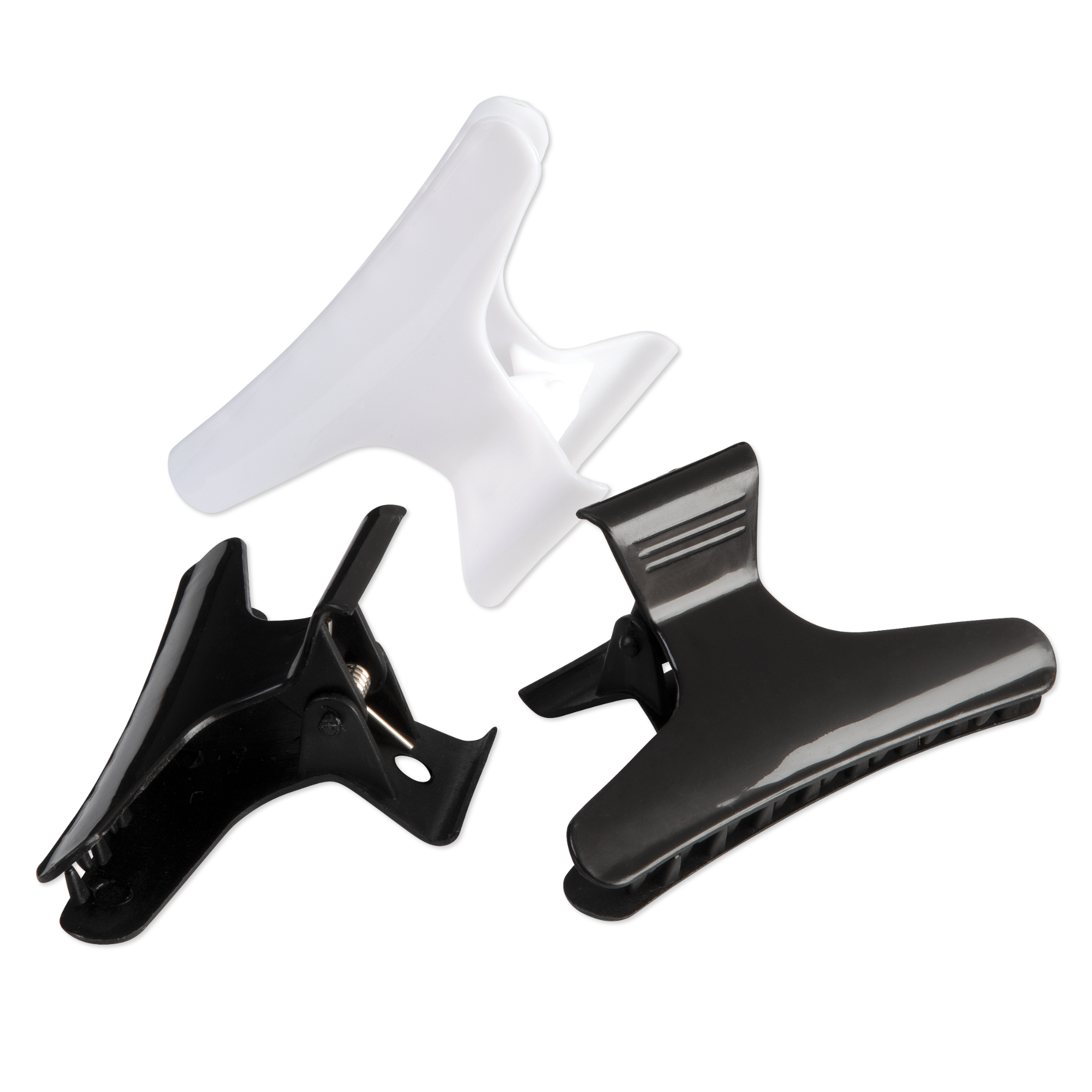 Butterfly Clamps, Wide, Black & White - 3"