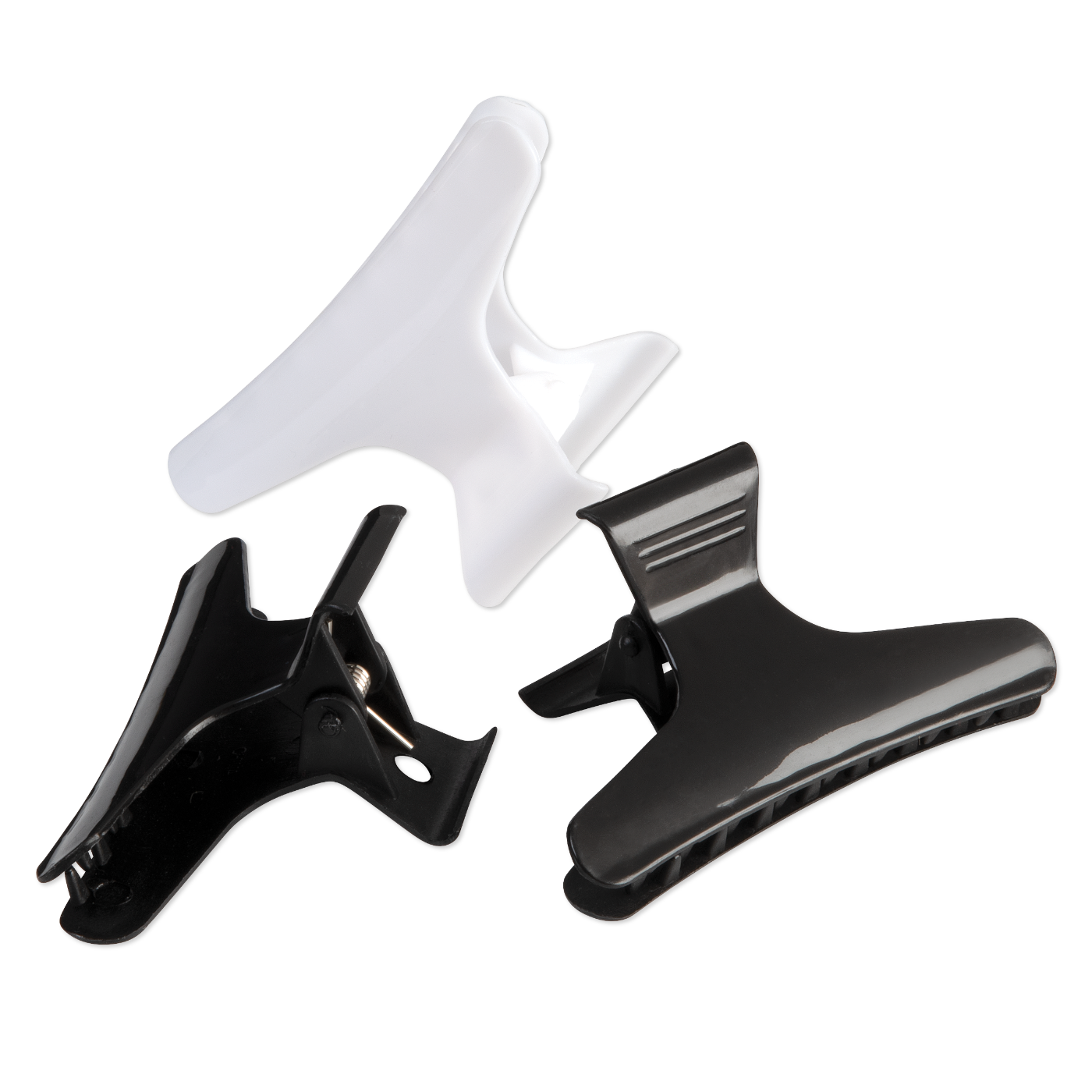 Butterfly Clamps, Wide, Black & White - 3"