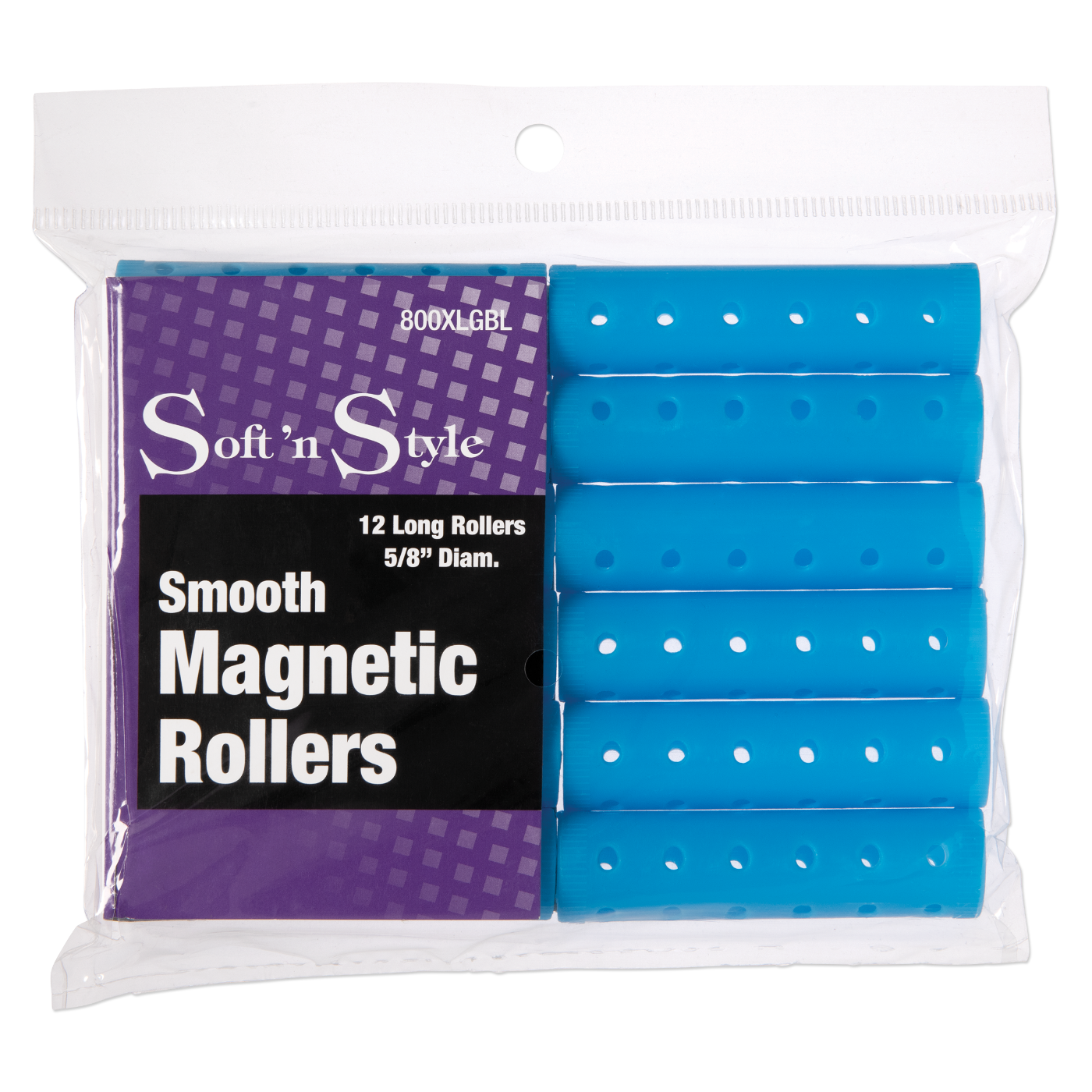 Smooth Magnetic Rollers, Long Blue - 5/8"