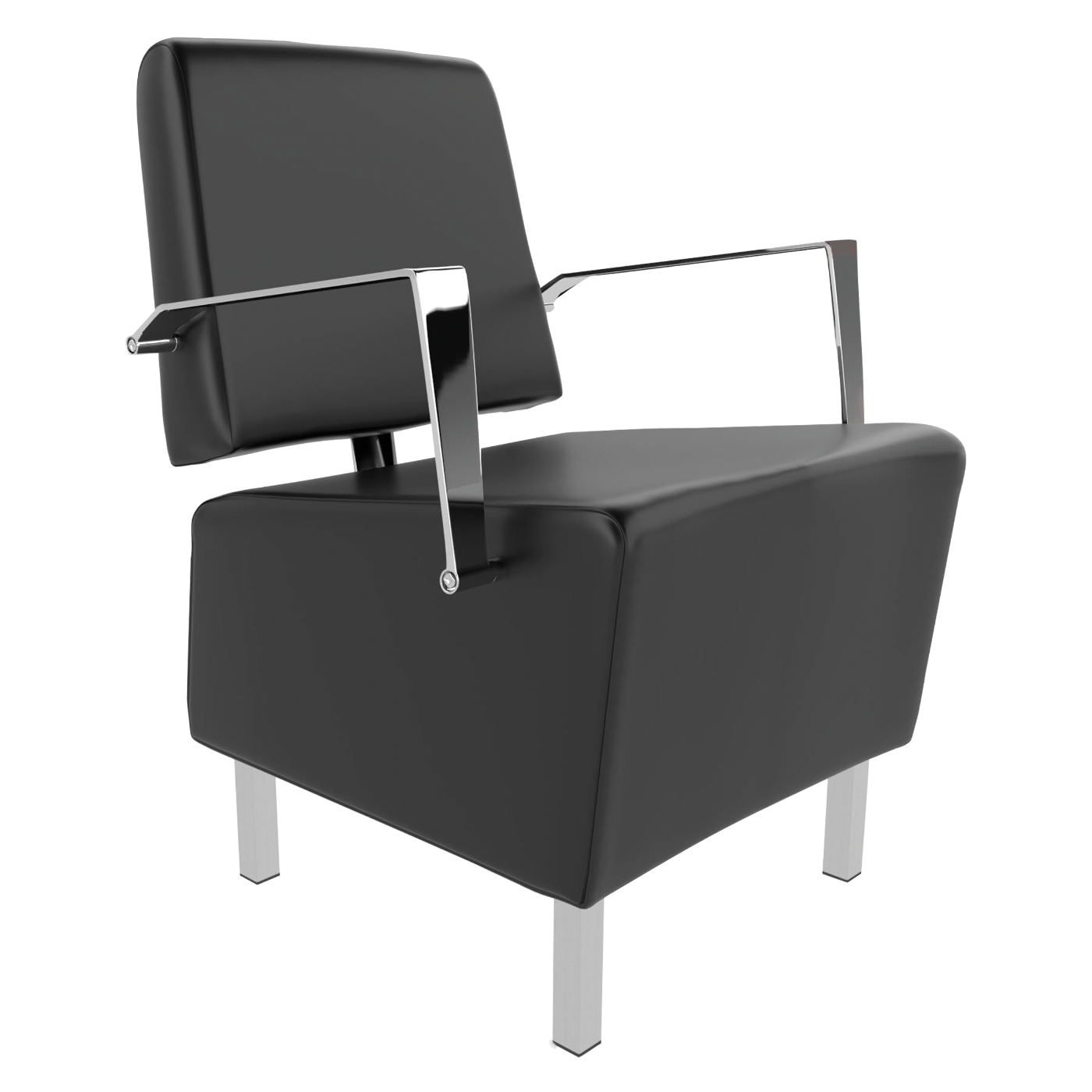 Lila Reception Chair with Metal Arms and Leg