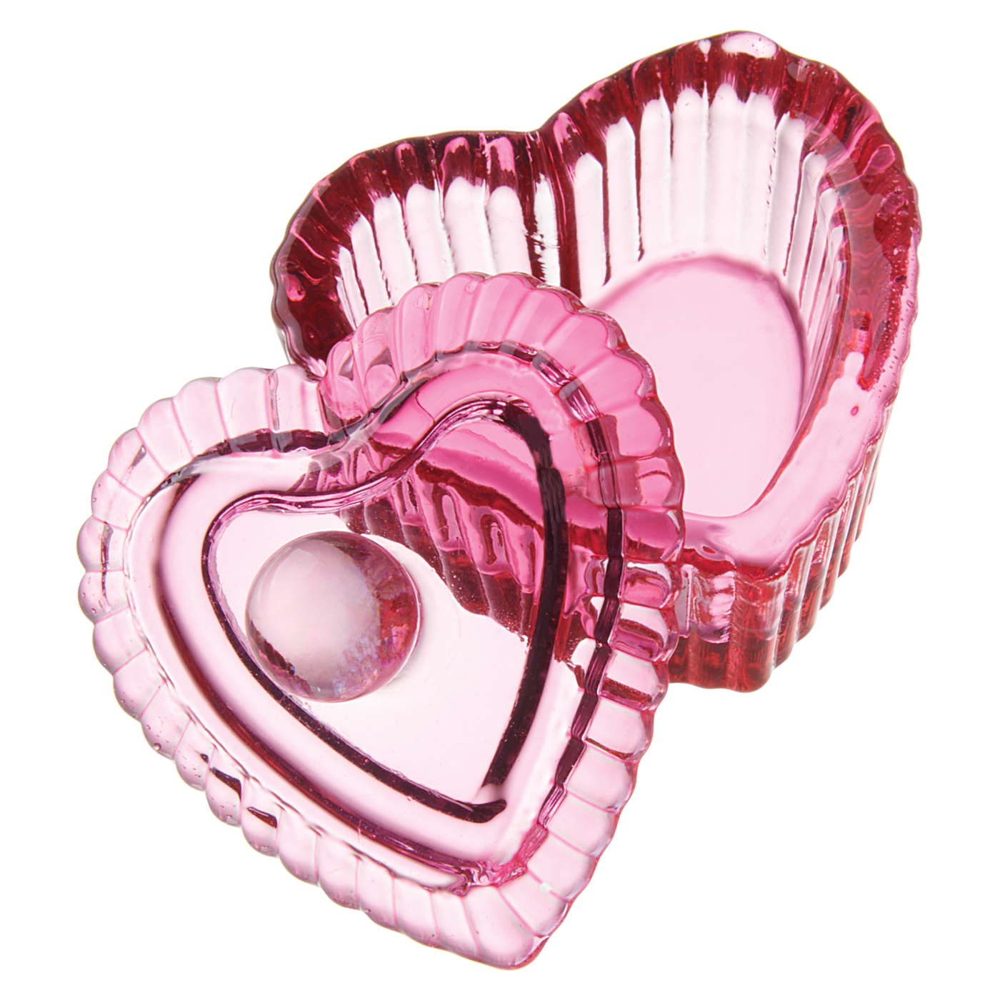 Heart Dappen Dish, Glass - Hot Pink