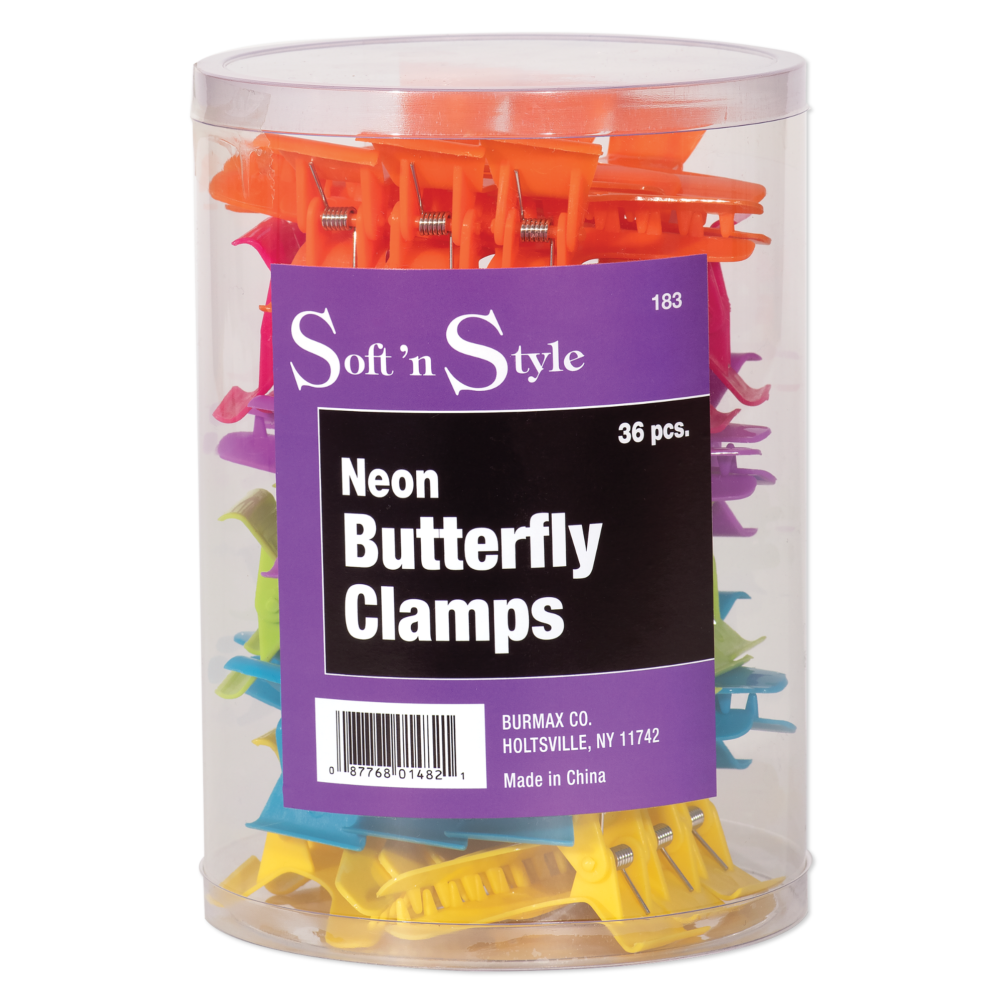 Butterfly Clamps, Wide, Neon - 3-1/4"