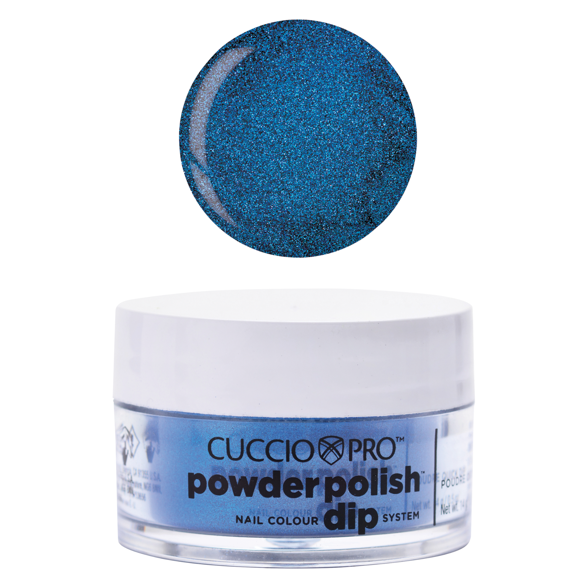 Powder Polish Dip - Deep Blue with Blue Mica Powder