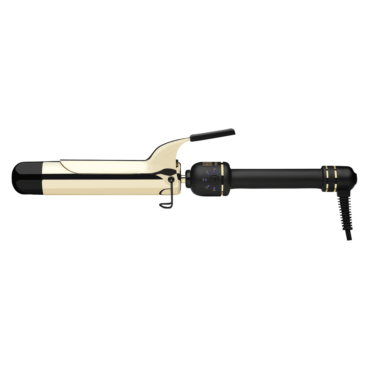 24K Gold Extended Barrel Spring Clamp Curling Iron - 1-1/2"