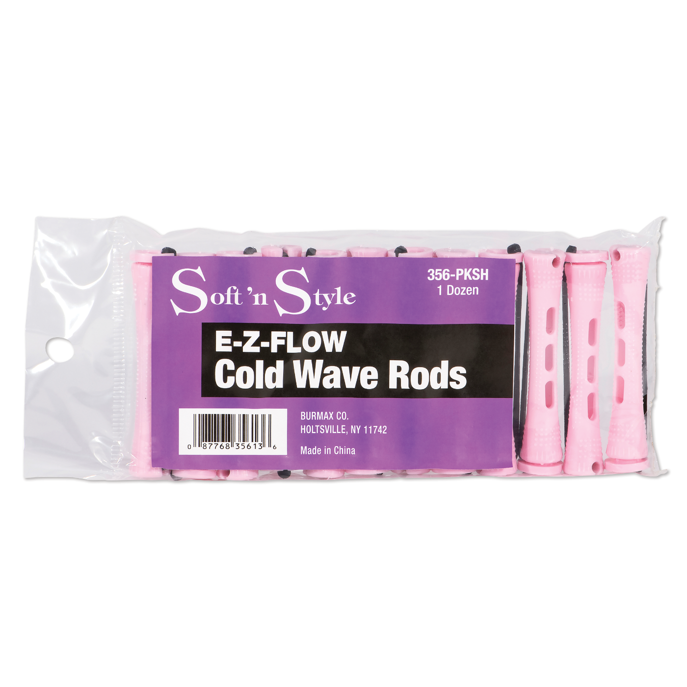 Concave Cold Wave Rods, Short Pink, pack of 12