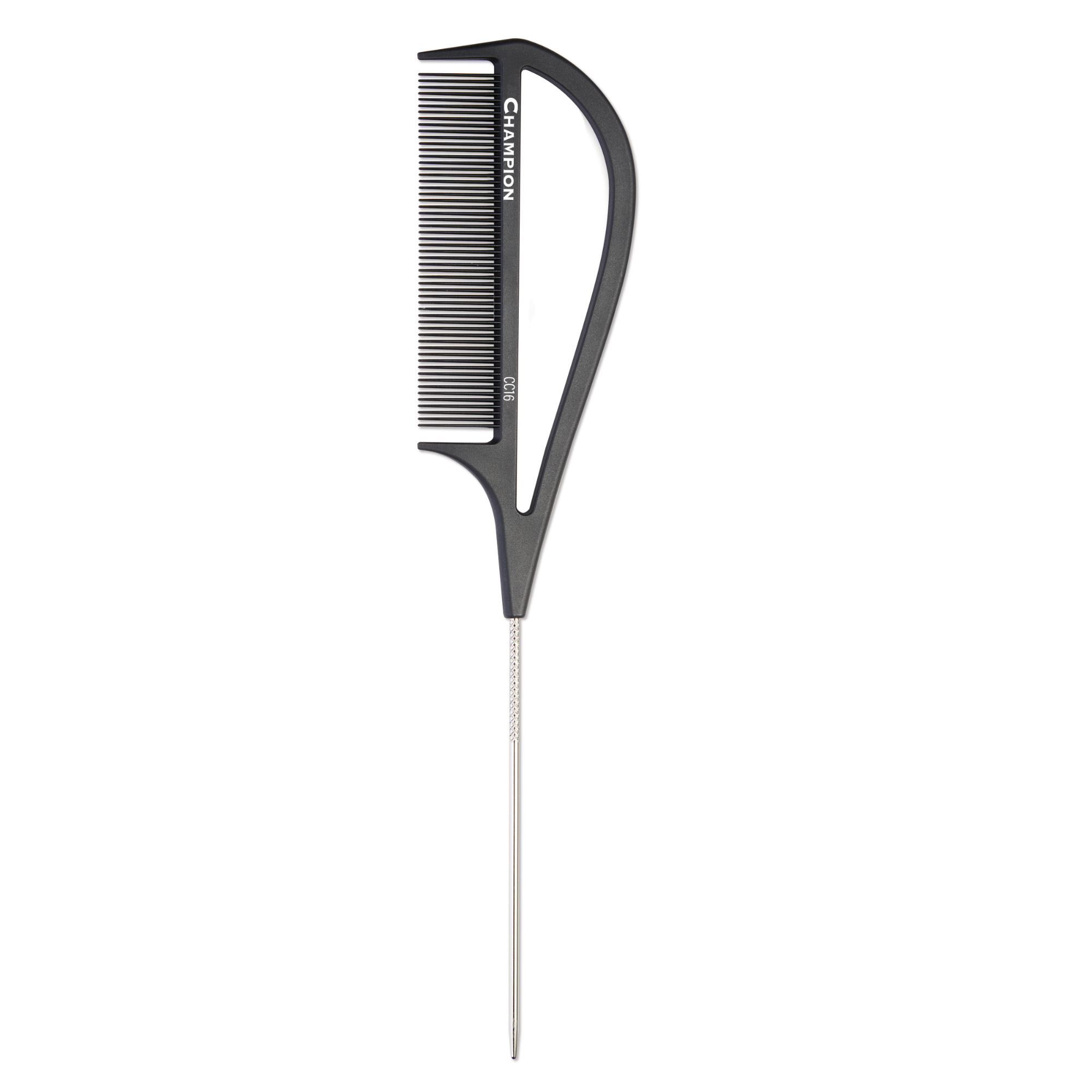 Carbon Pin Tail Comb with Handle - 10"