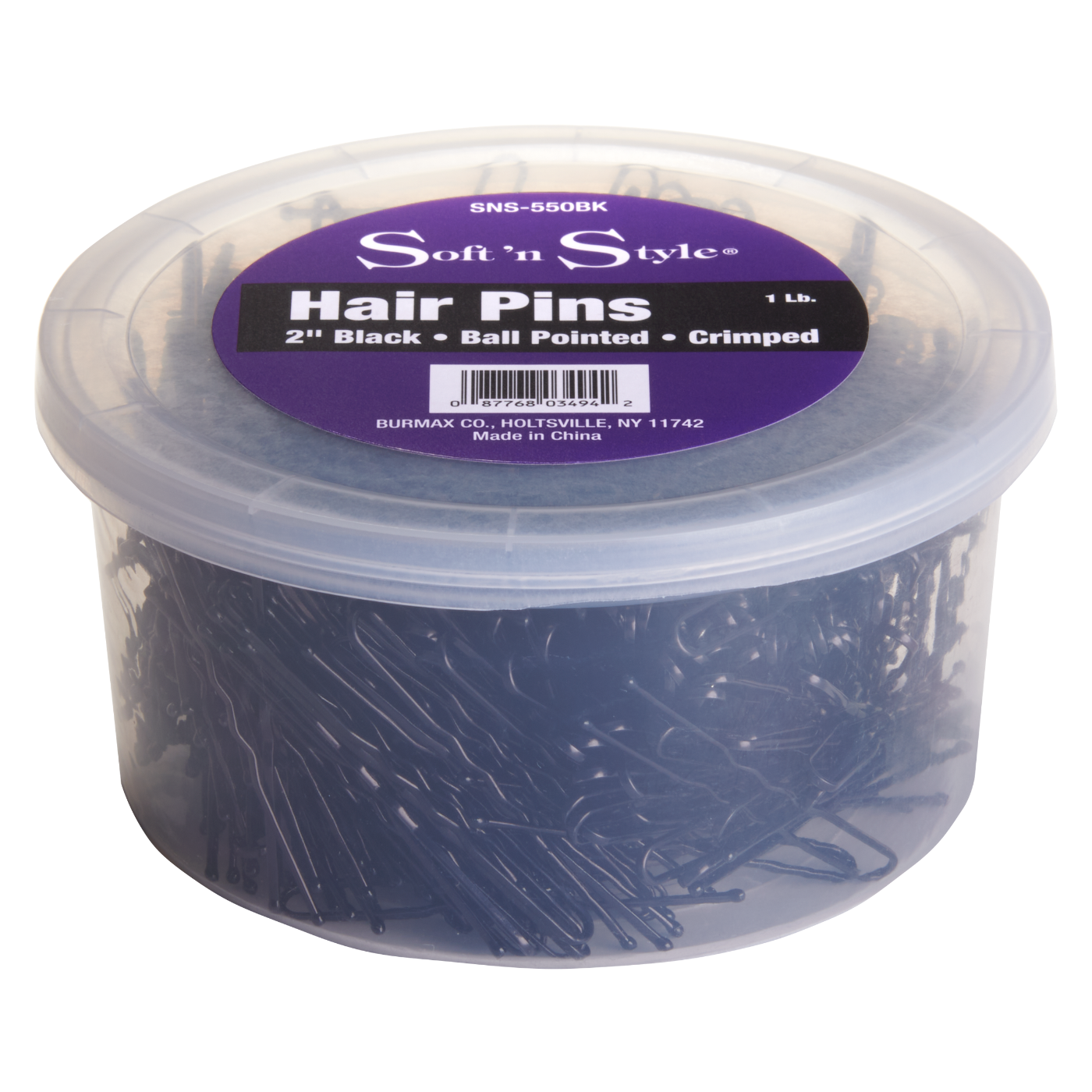 Hair Pins, Black, 1 lb. tub - 2"