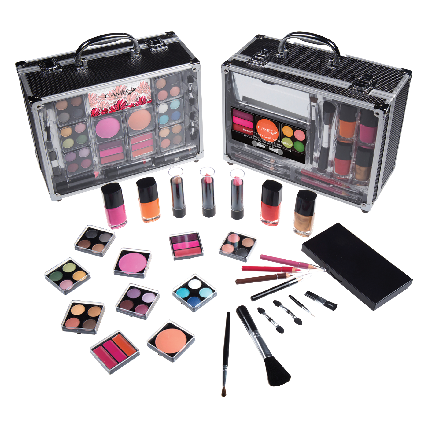 Black Accent Transparent Acrylic Carry All Makeup Train Case