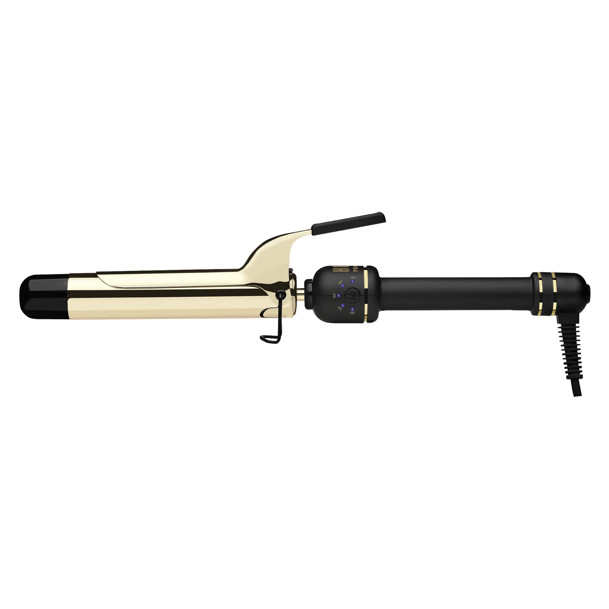 24K Gold Extended Barrel Spring Clamp Curling Iron - 1-1/4"