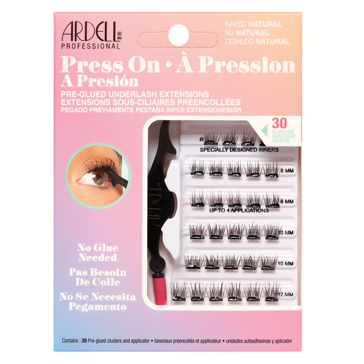 Press-on Underlash Extensions Naked Natural