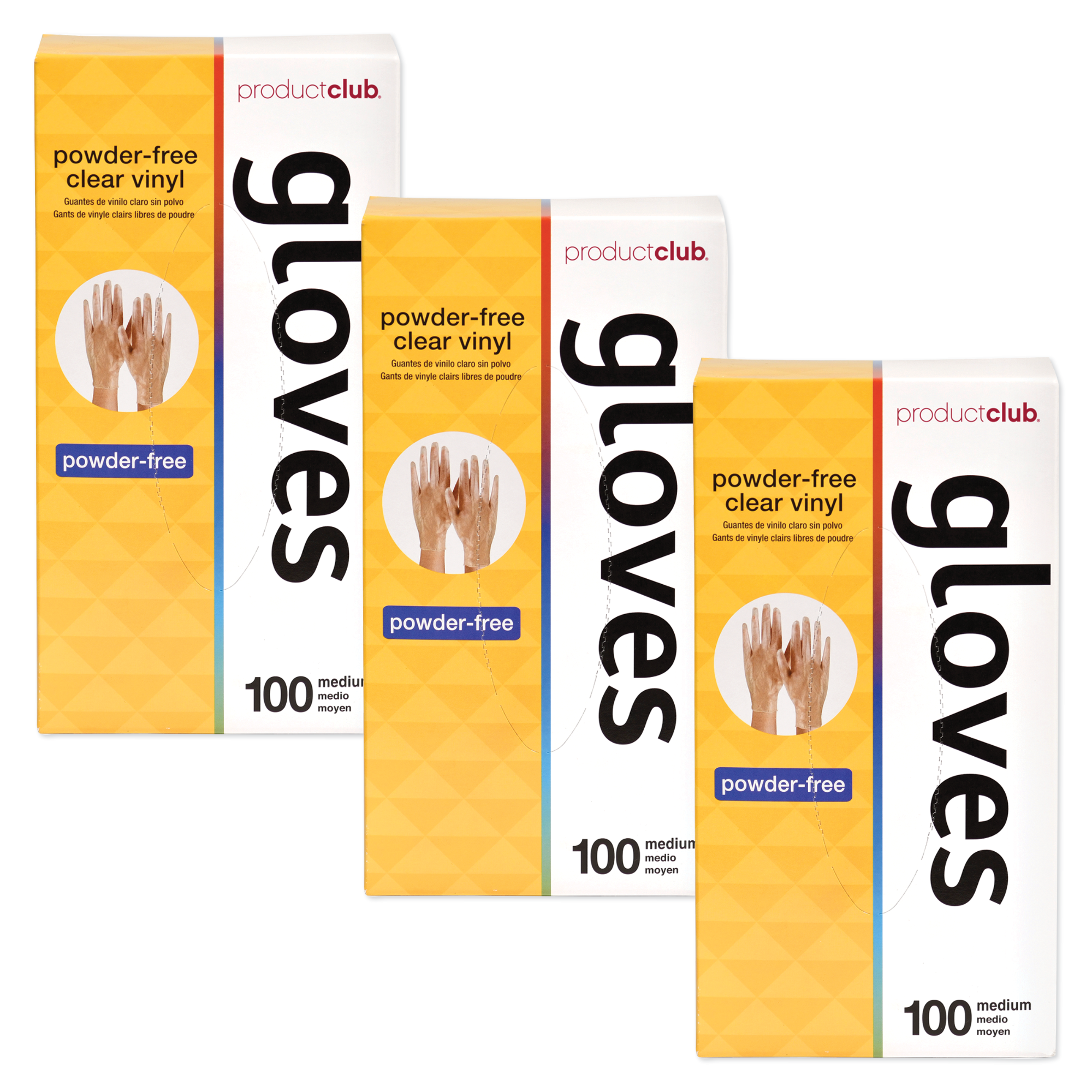 Powder-Free Medium Clear Vinyl Disposable Gloves 300 ct. (3 Boxes)