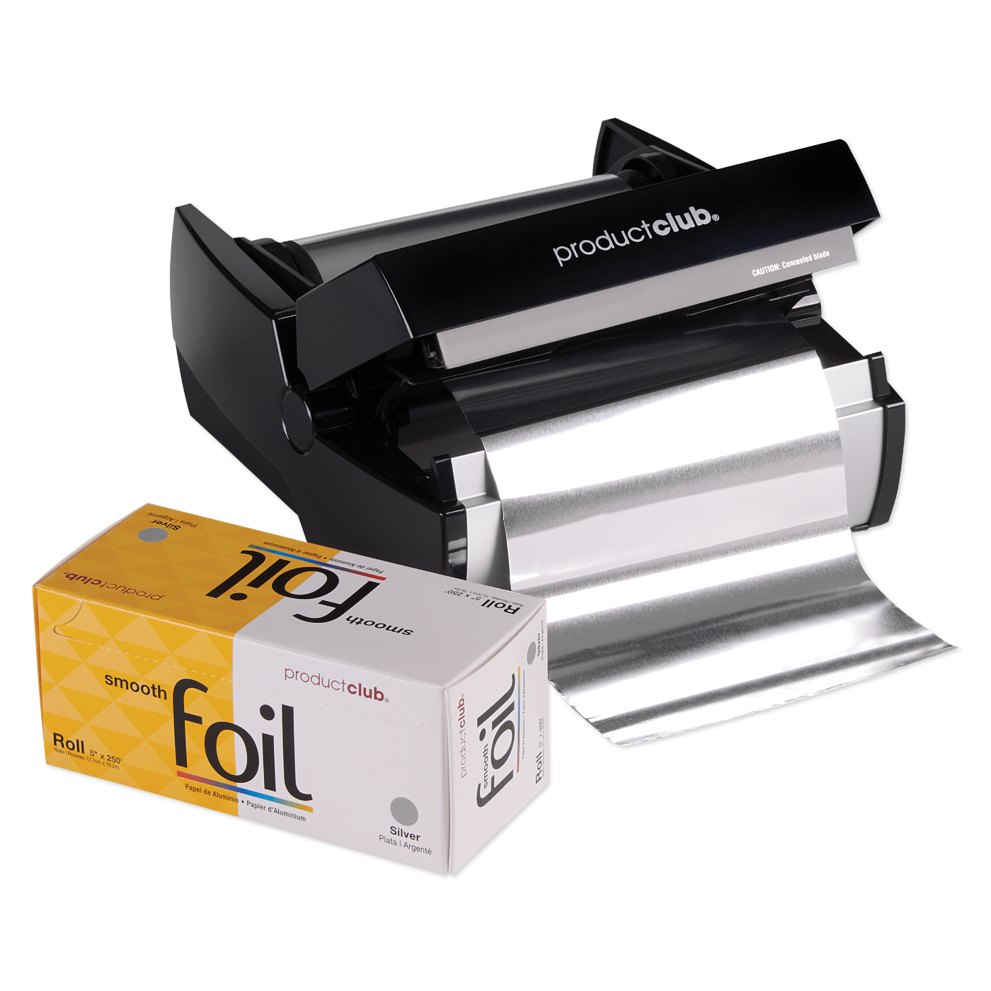 Cut & Fold Roll Foil Dispenser with FREE 5" x 250' Silver Smooth Roll Foil