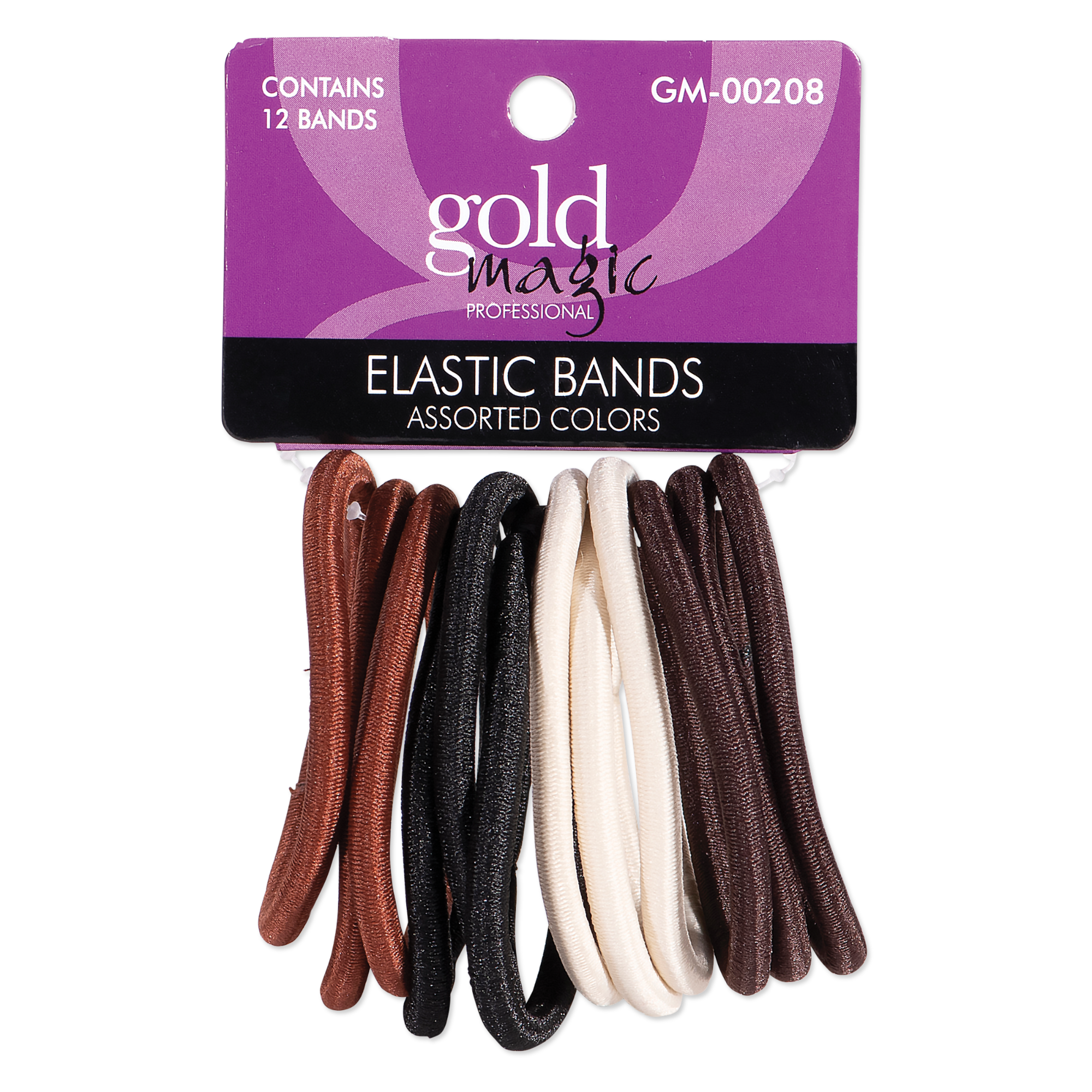 Elastic Bands In Assorted, Neutral Colors - 12 pk.