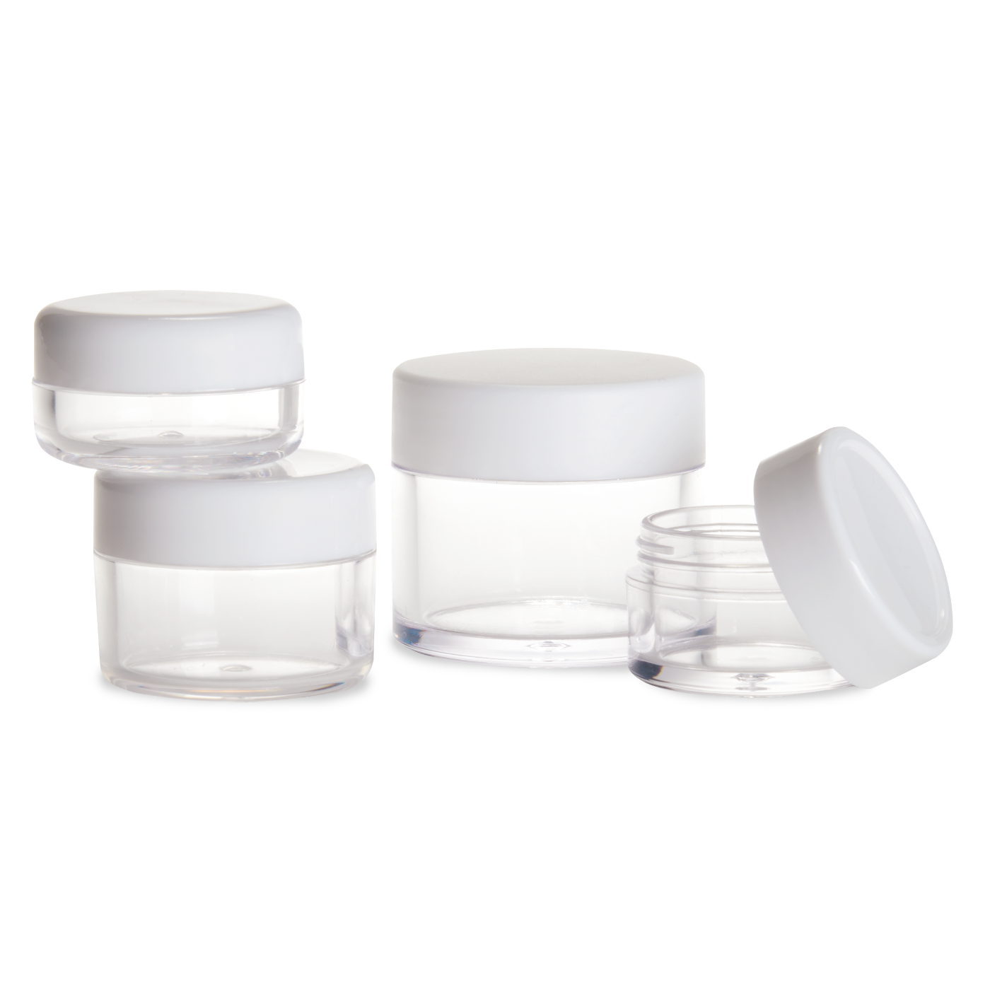 Clear Jars, 4 in a bag