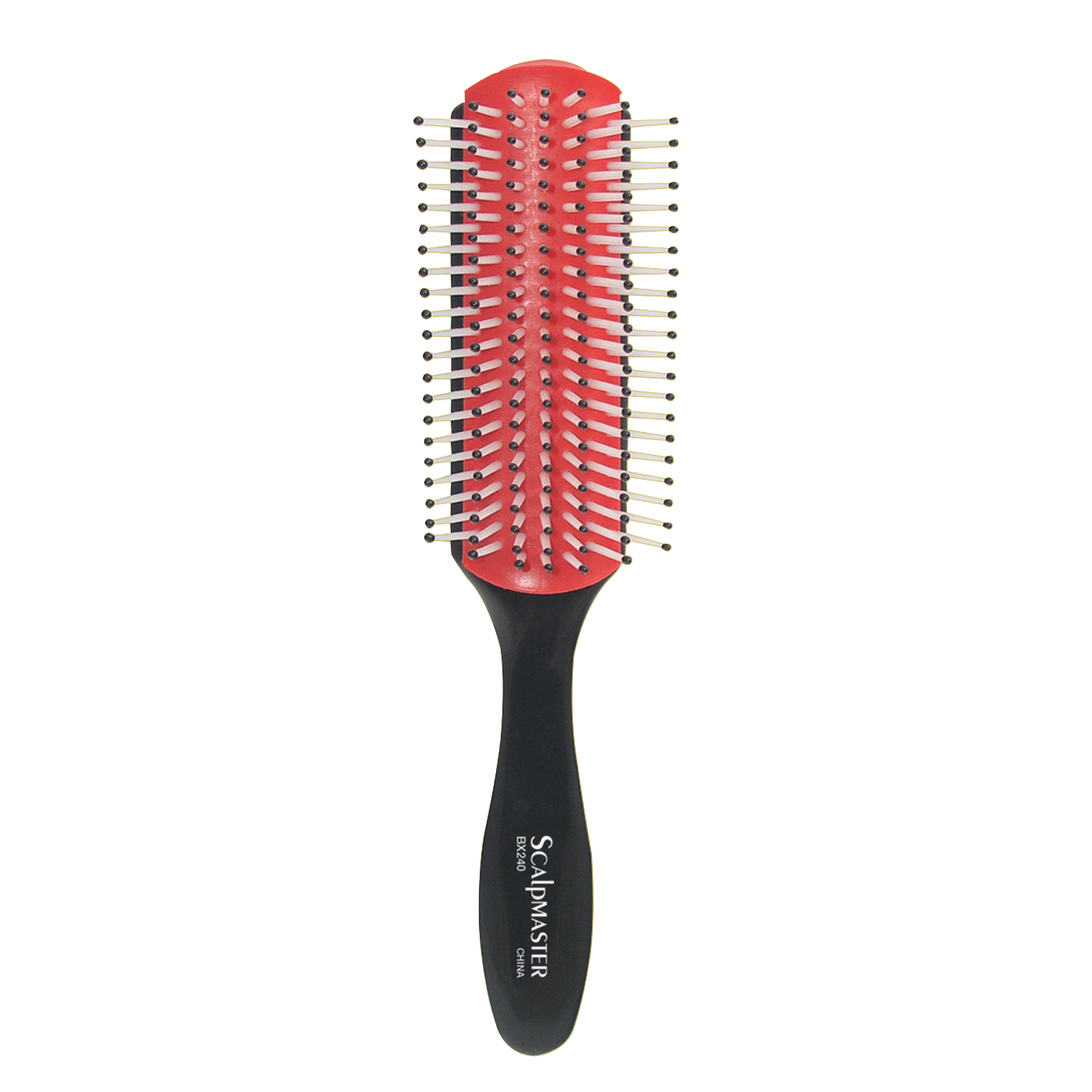 Cushion Brush with Nylon Bristles, 7 Row - Red