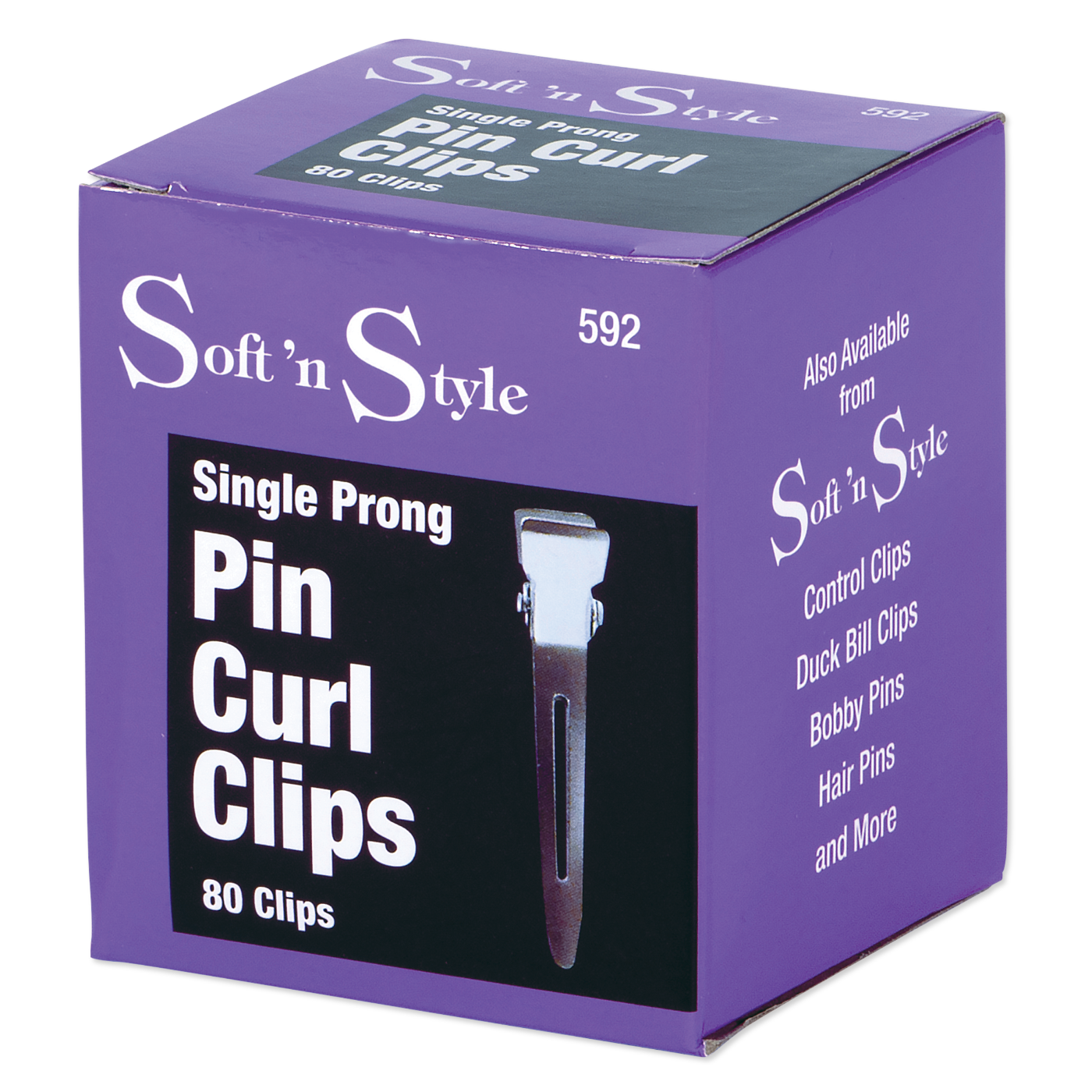 Single Prong Pin Curl Clips - box of 80