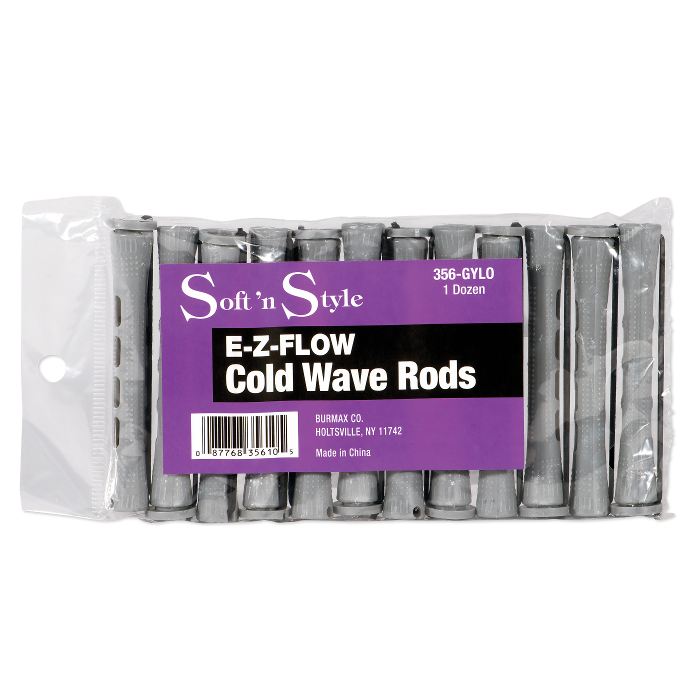 Concave Cold Wave Rods, Long Gray, pack of 12