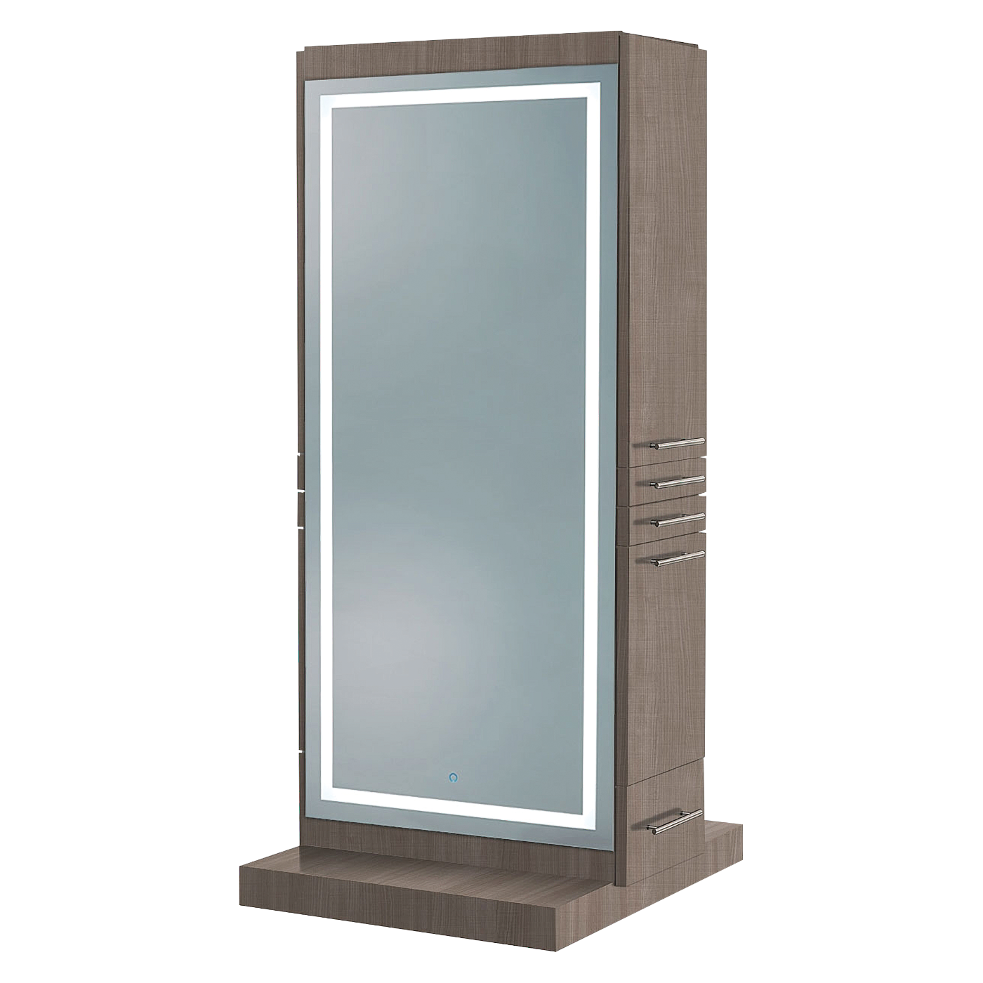 Zeus Double Styling Station with Mobile Base & LED Mirror