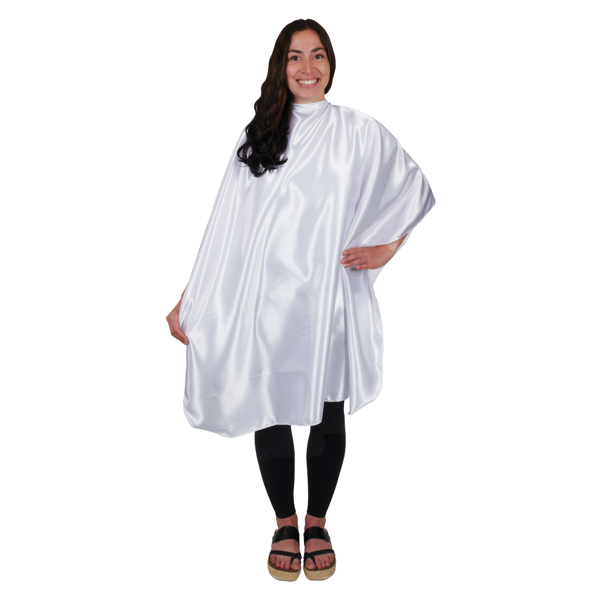 Satin Styling Cape - White