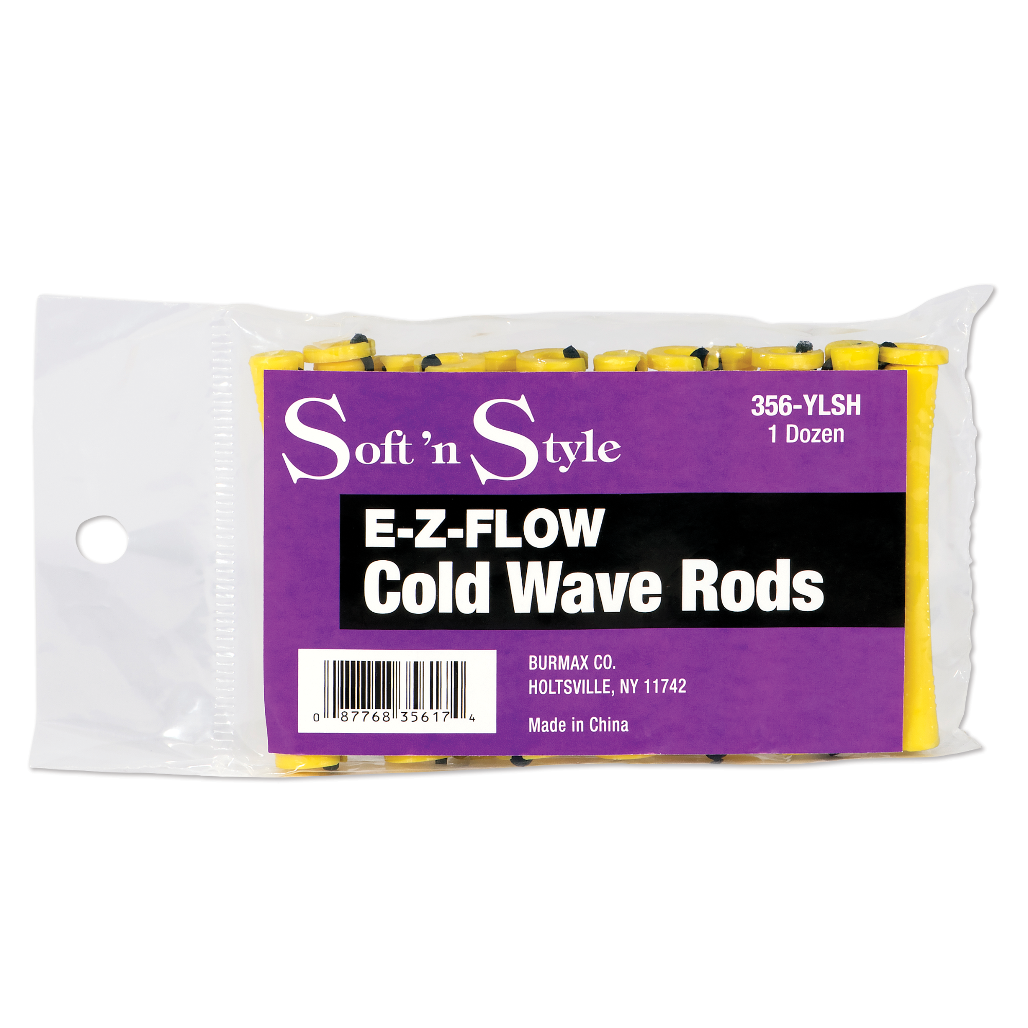 Concave Cold Wave Rods, Short Yellow, pack of 12