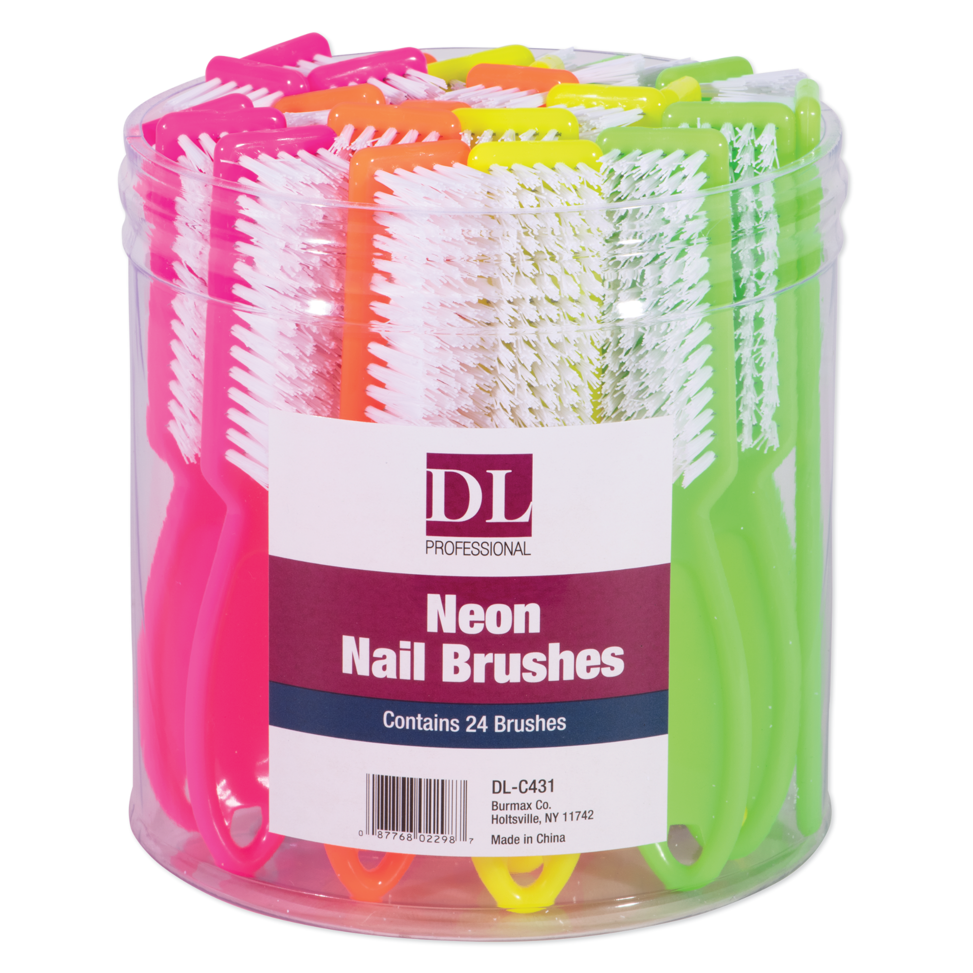 Manicure Brushes in a Container - Neon