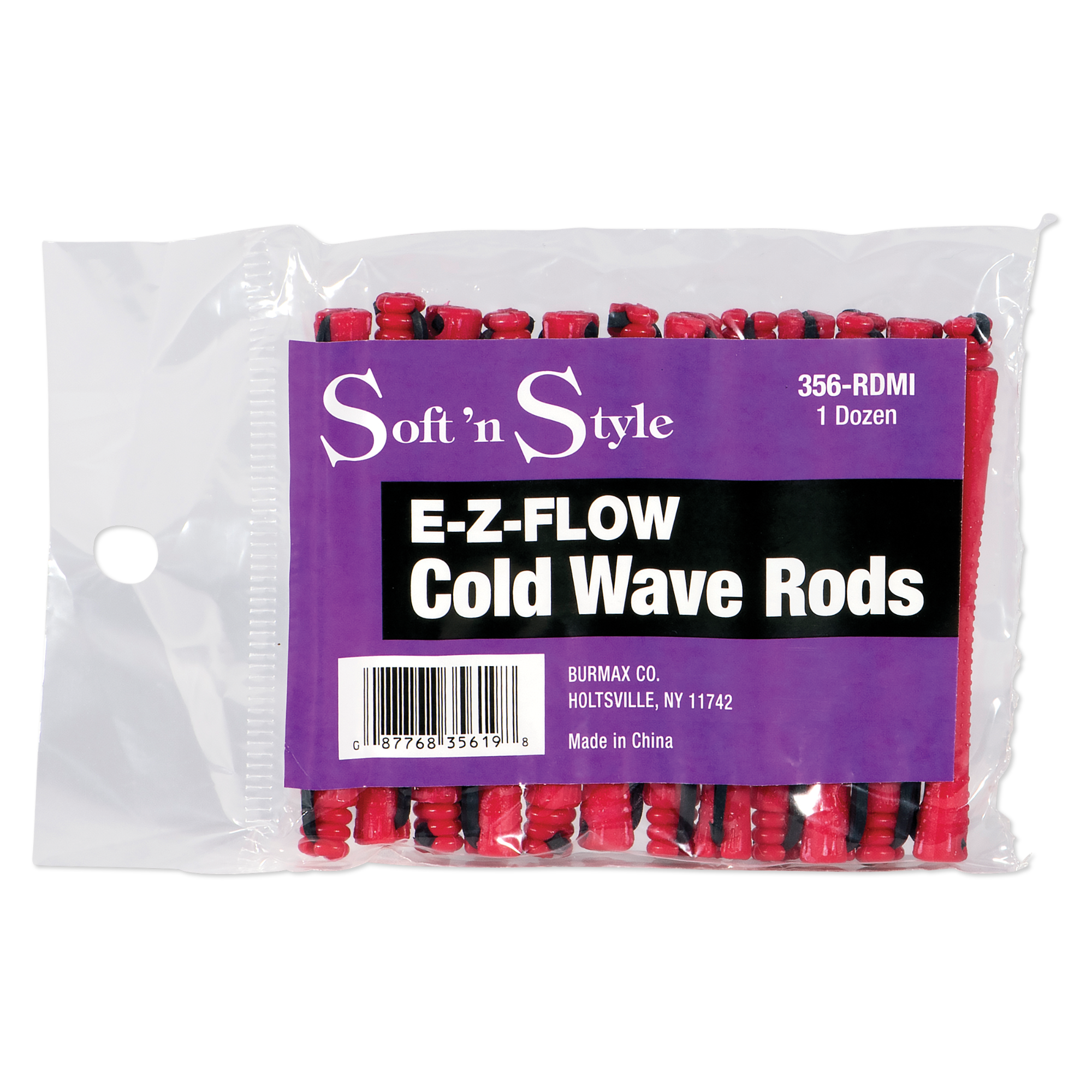 Concave Cold Wave Rods, Mini Red, pack of 12