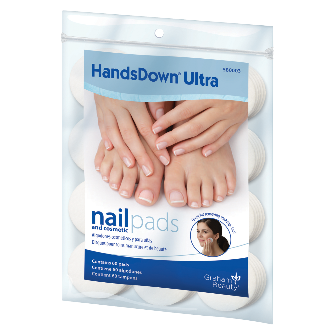 HandsDown® Ultra Nail & Cosmetic Pads, bag of 60 pads