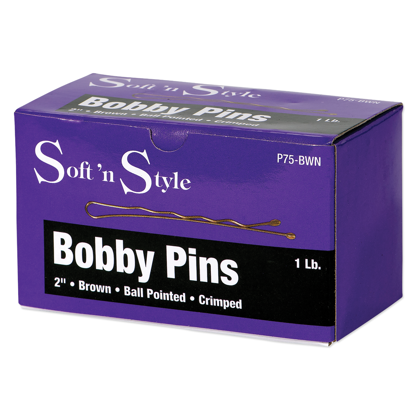 Bobby Pins, Brown, 1 lb. box - 2"
