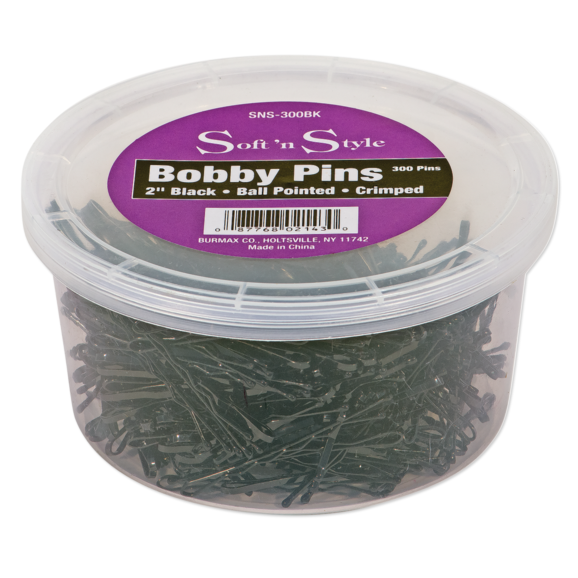 Bobby Pins, Black, tub of 300 - 2"