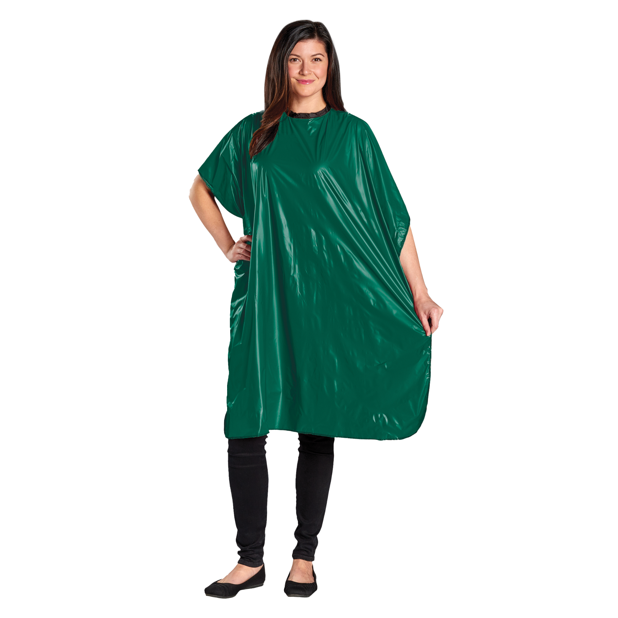 Vinyl Shampoo Cape, Velcro Closure - Hunter Green
