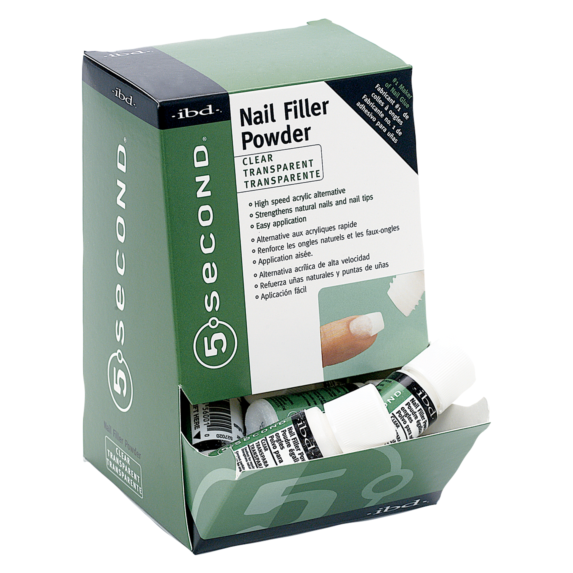 Nail Filler Powder, 5 Second Clear - Display of 12