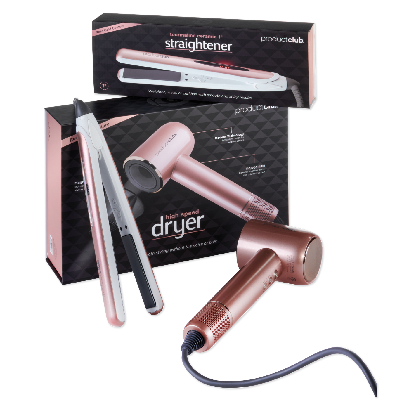 Rose Gold Dryer and Iron Set