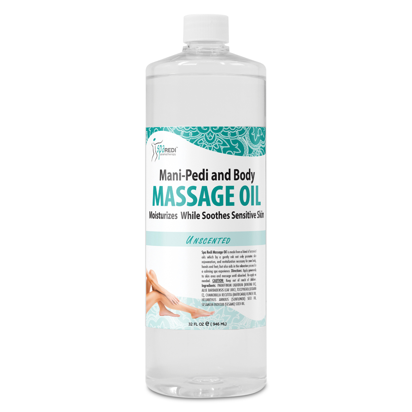 Unscented Clear Massage Oil - 32 oz.