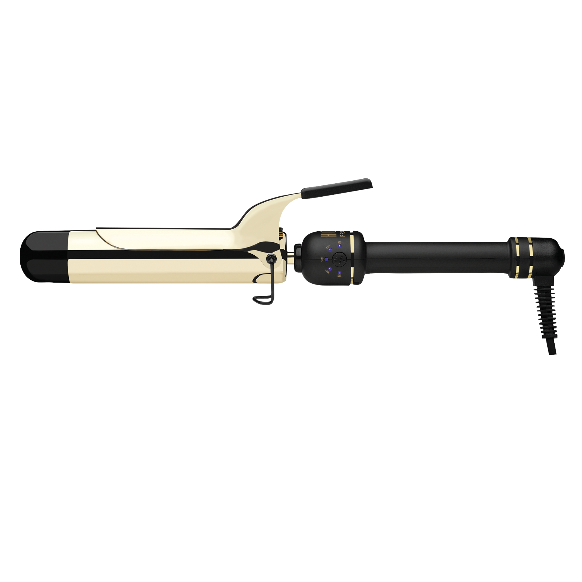 24K Gold Extended Barrel Spring Clamp Curling Iron - 1-1/2"