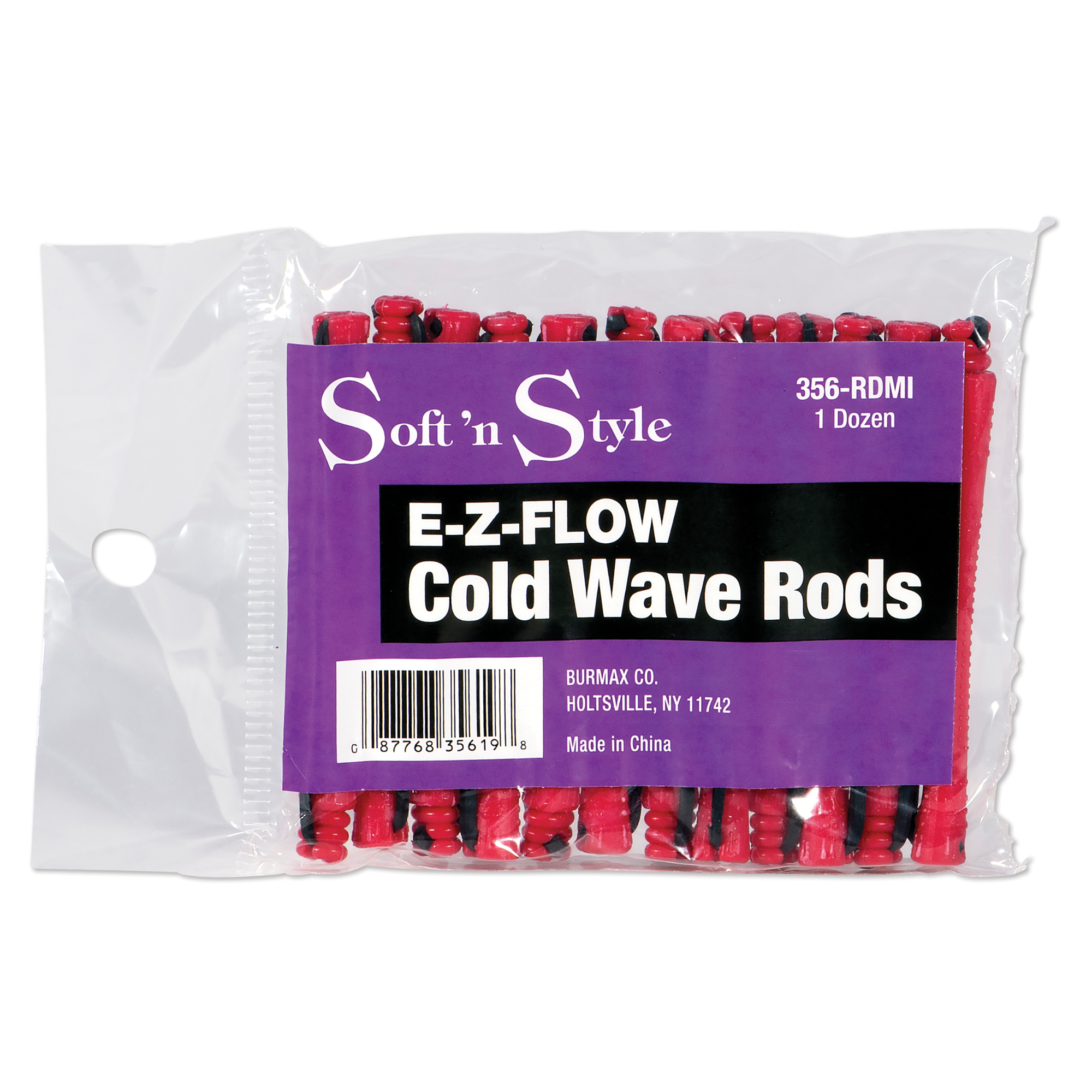 Concave Cold Wave Rods, Mini Red, pack of 12