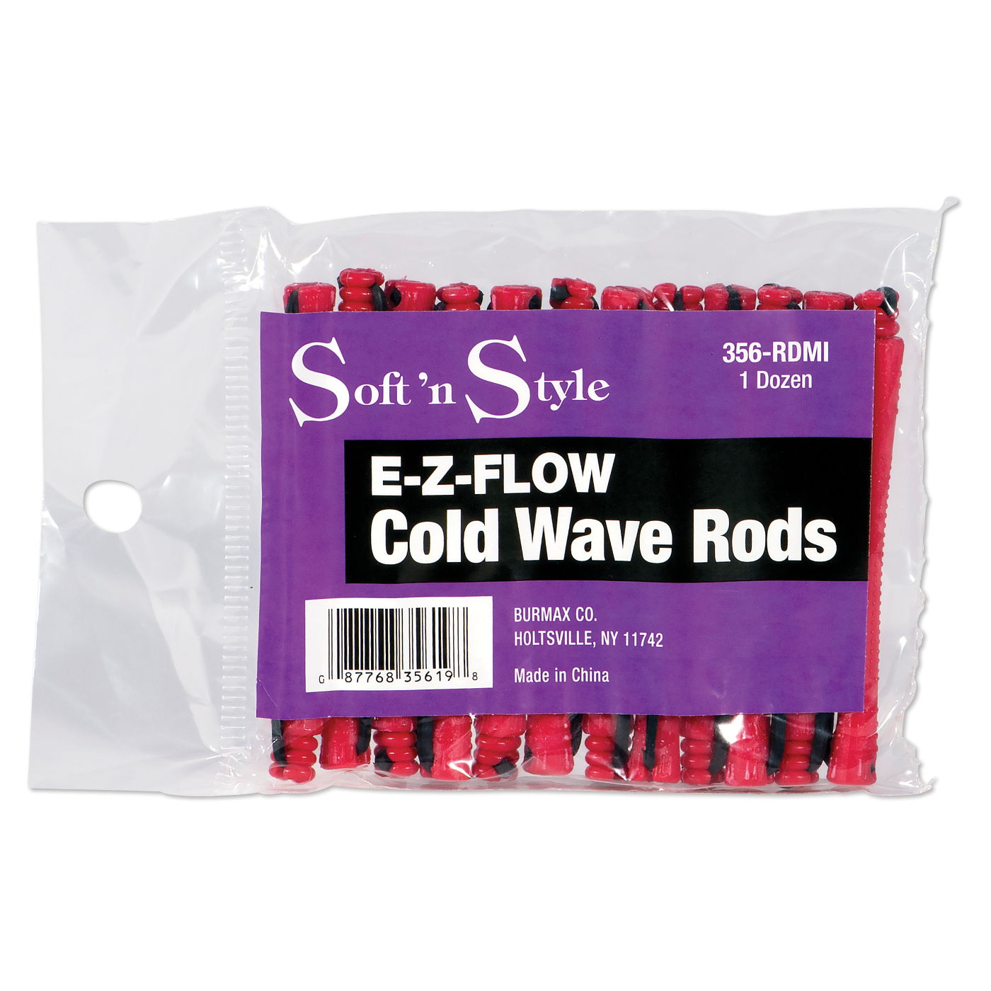 Concave Cold Wave Rods, Mini Red, pack of 12