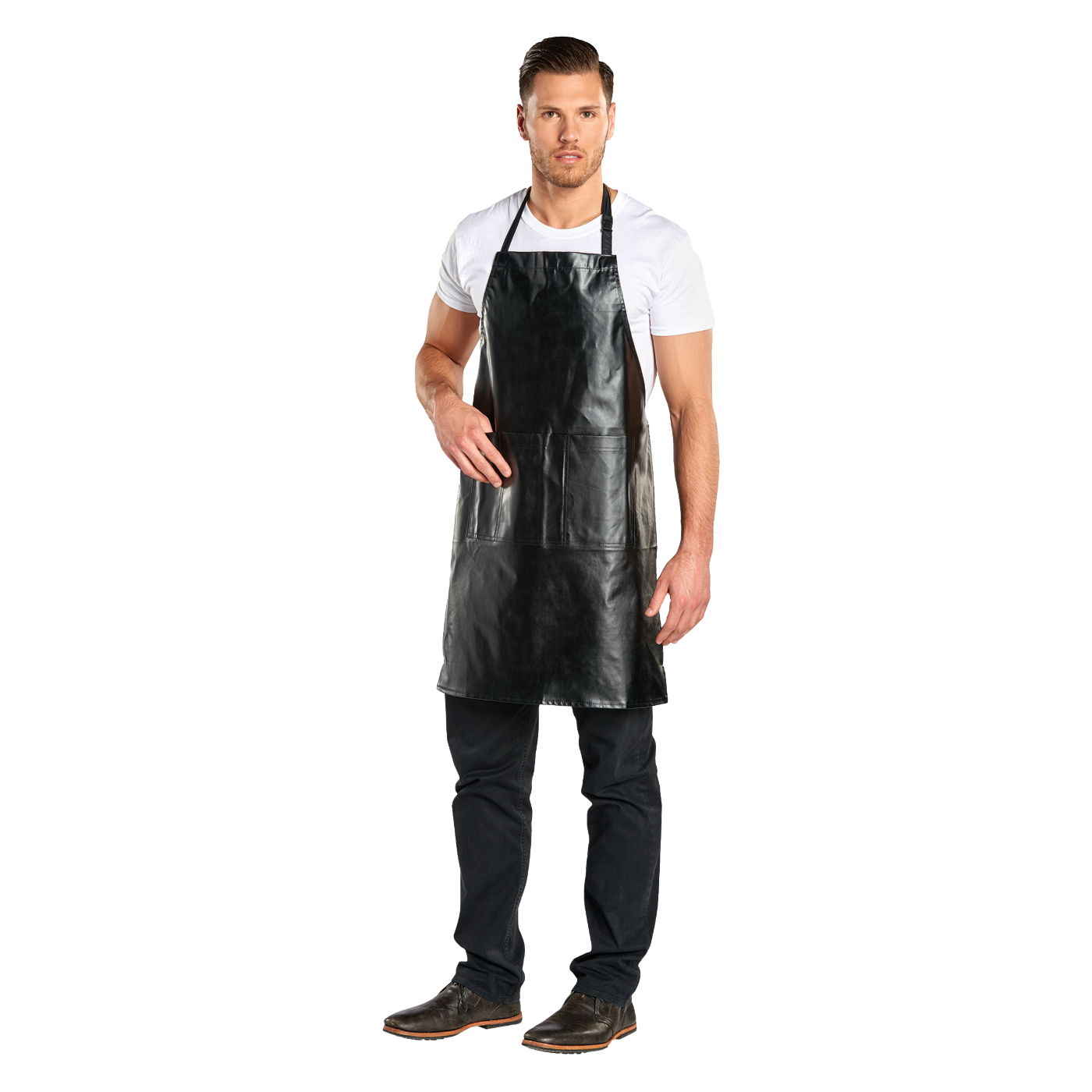 Chemical Proof Stylist Apron, Faux Leather Design