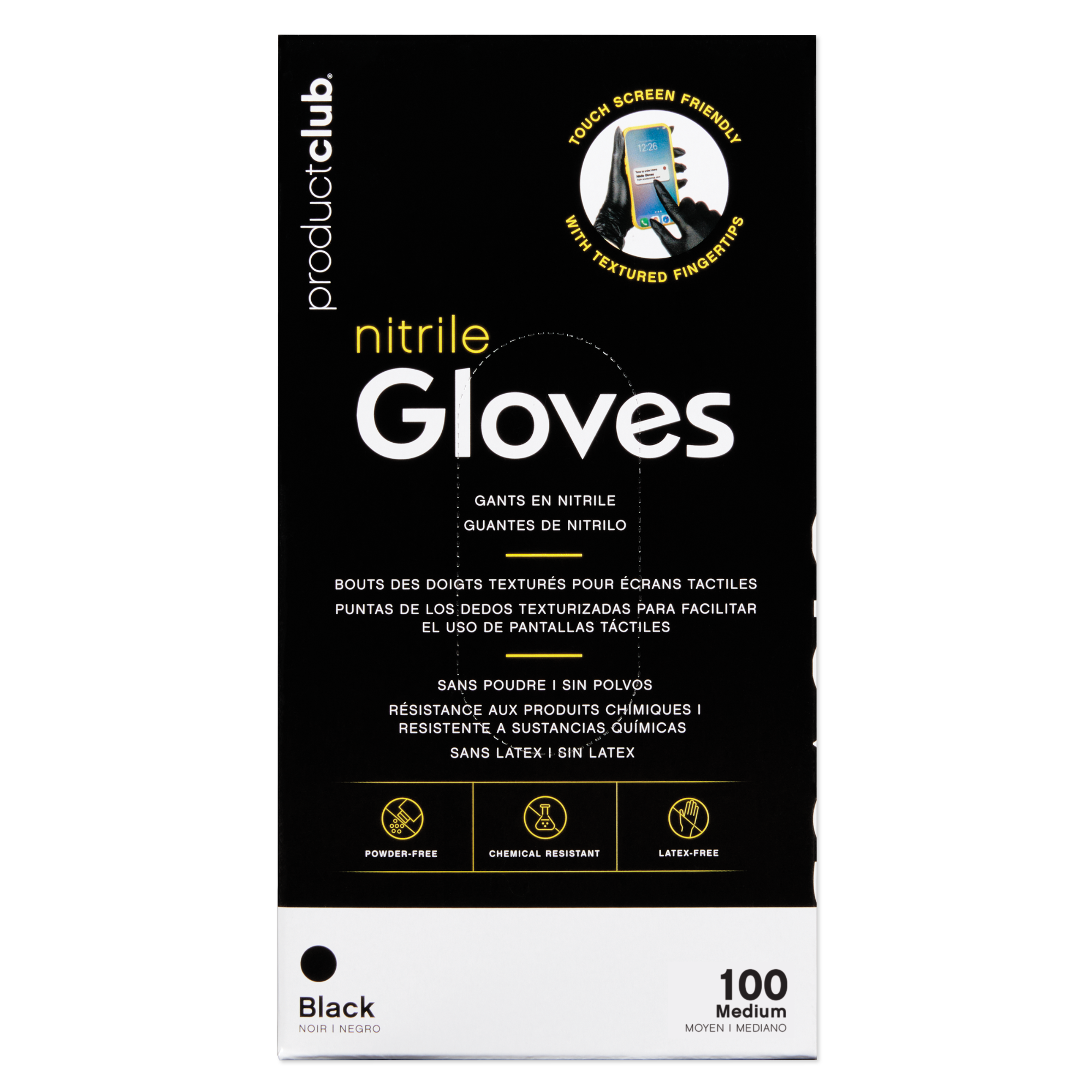 Disposable Black Nitrile Gloves - 100 ct.