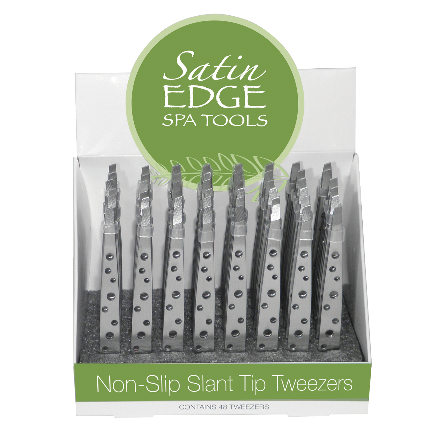 Slant Tip Tweezer Display, Non Slip - 48 Pieces