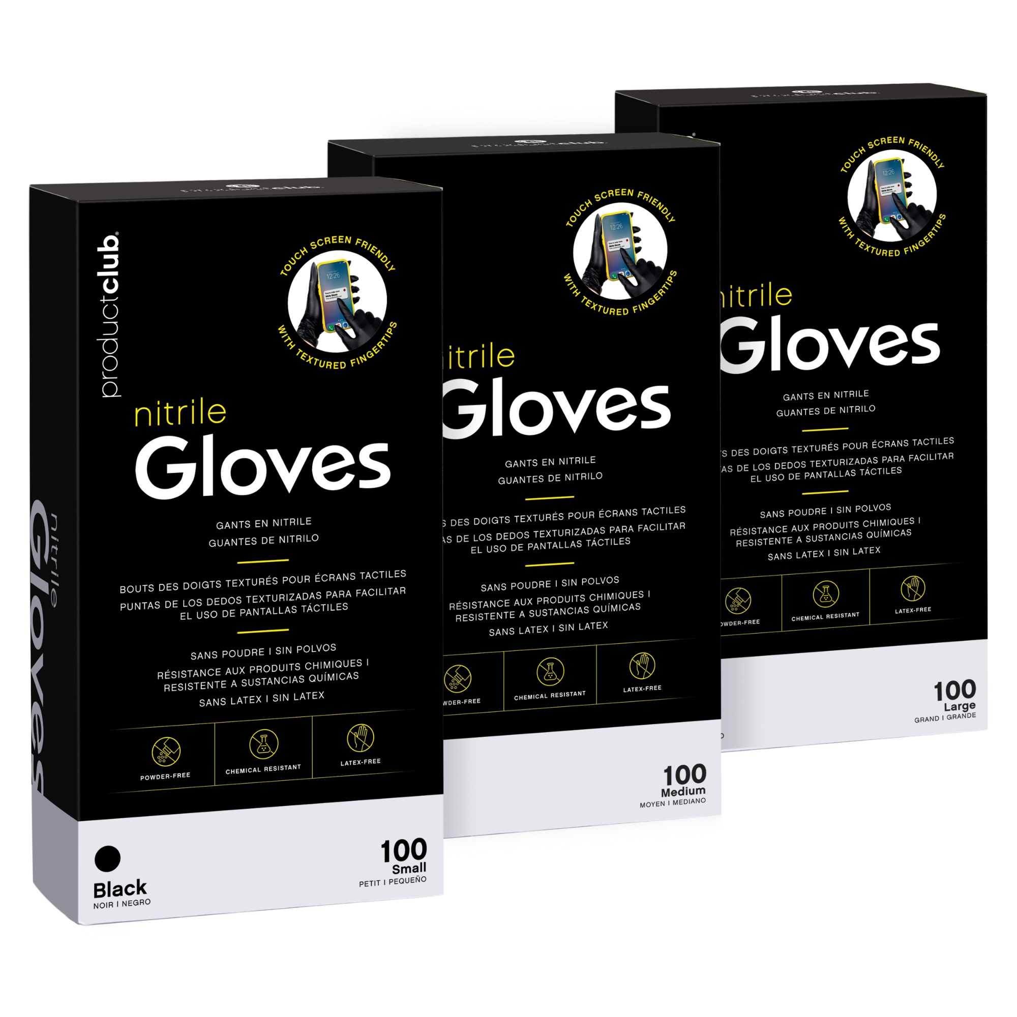 Disposable Black Nitrile Gloves - 100 ct.