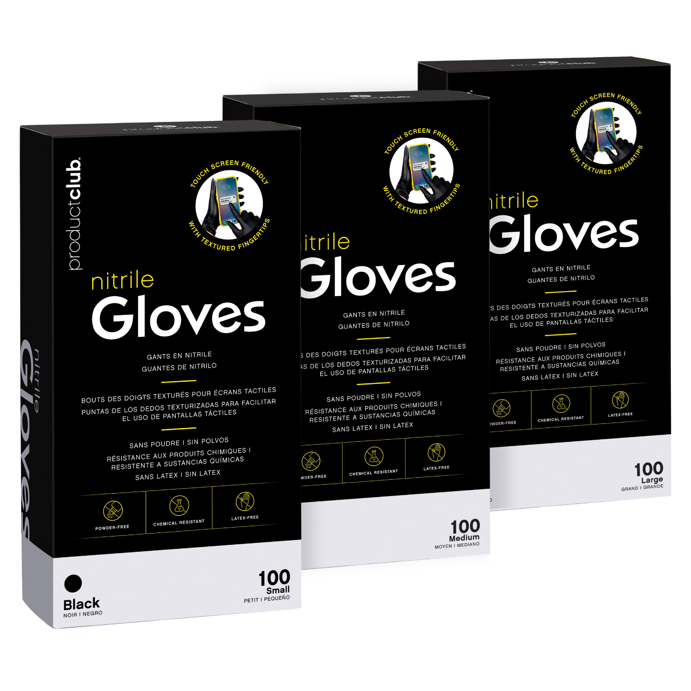Disposable Black Nitrile Gloves - 100 ct.