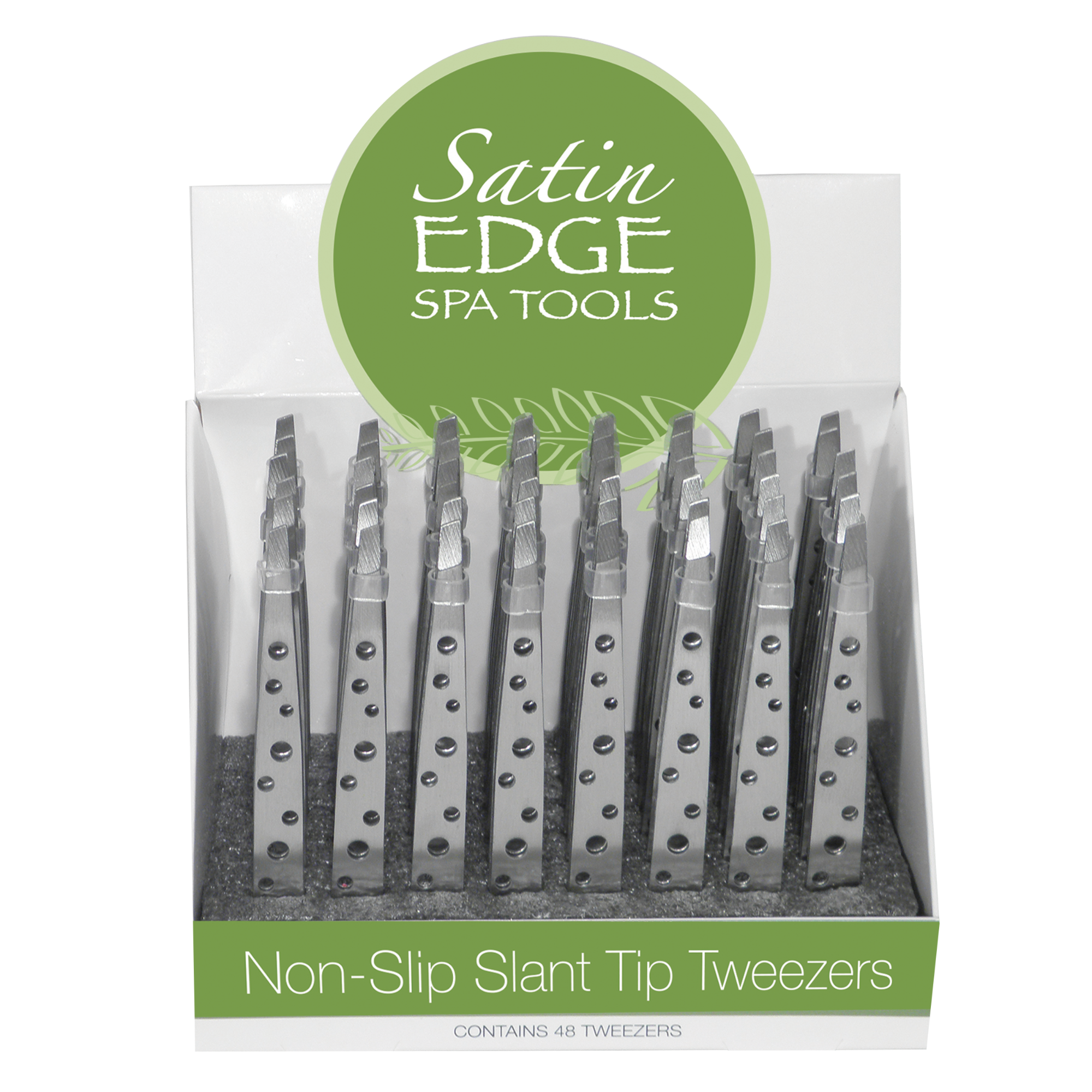 Slant Tip Tweezer Display, Non Slip - 48 Pieces