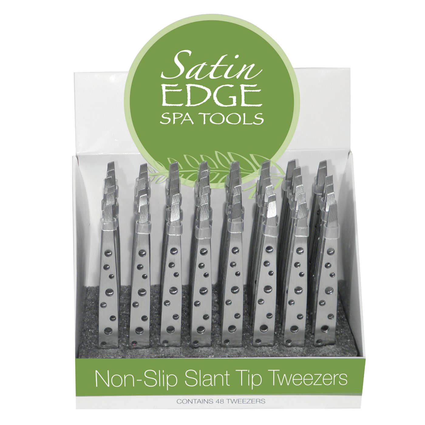 Slant Tip Tweezer Display, Non Slip - 48 Pieces