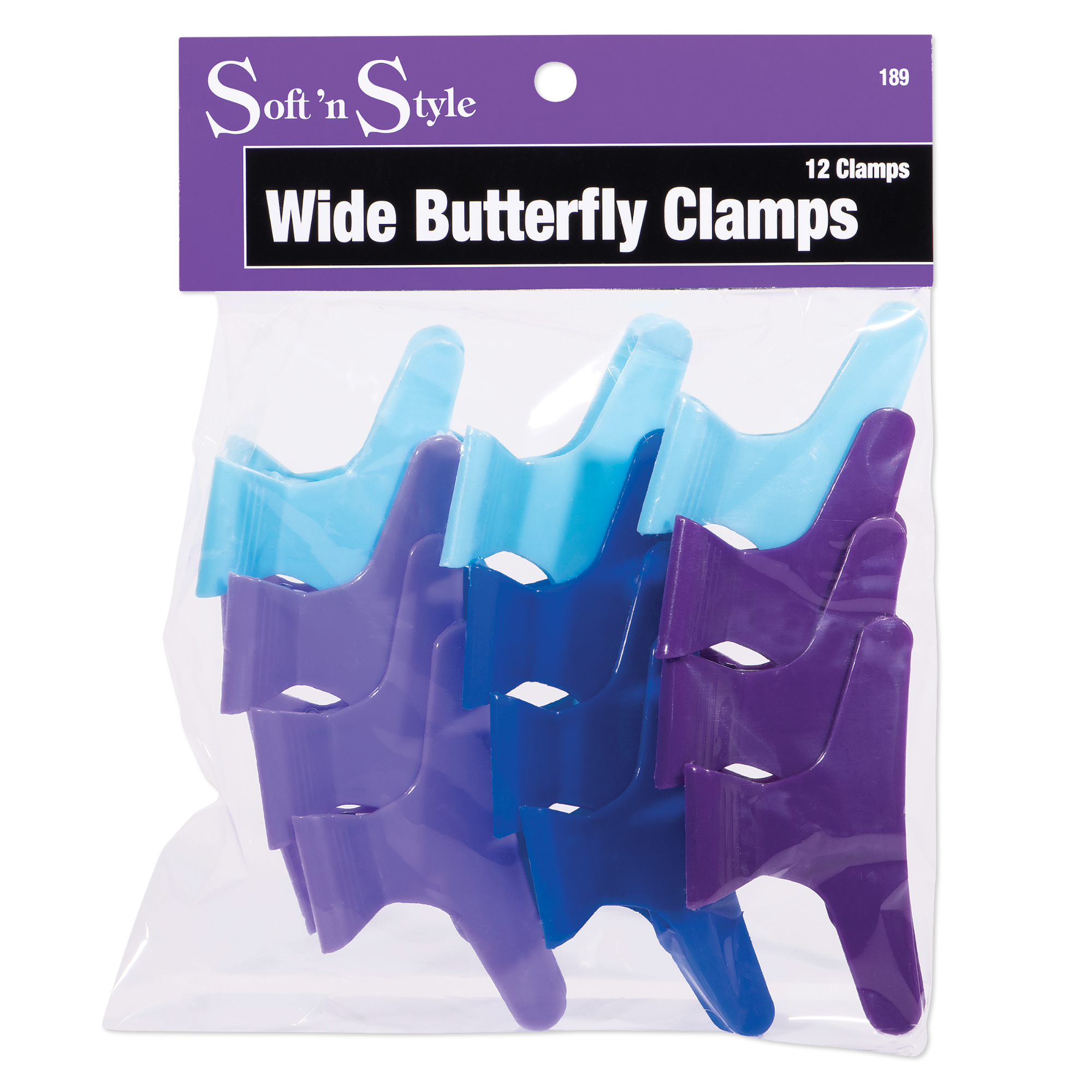 Butterfly Clamps, Wide, Colorful - 3"