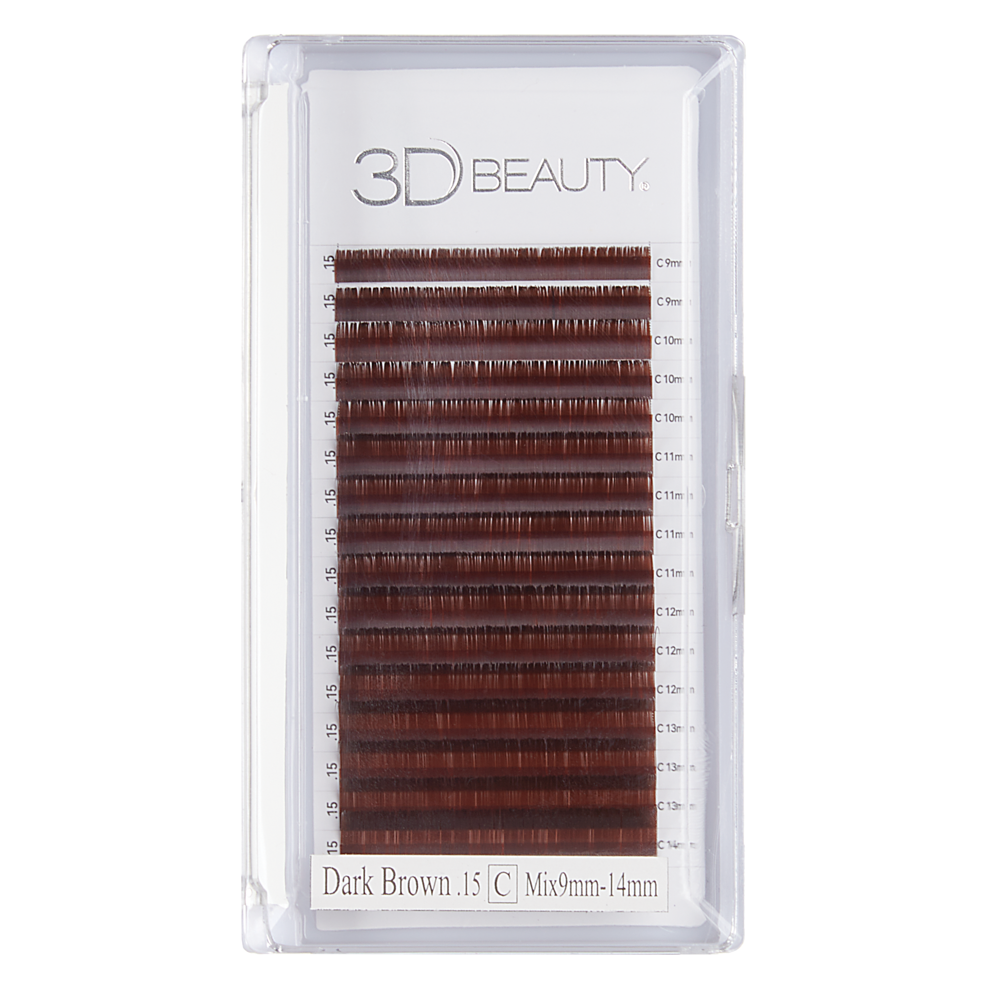 Dark Brown C Curl Lashes Mixed Tray