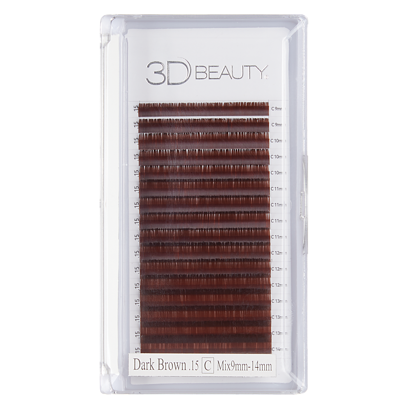 Dark Brown C Curl Lashes Mixed Tray