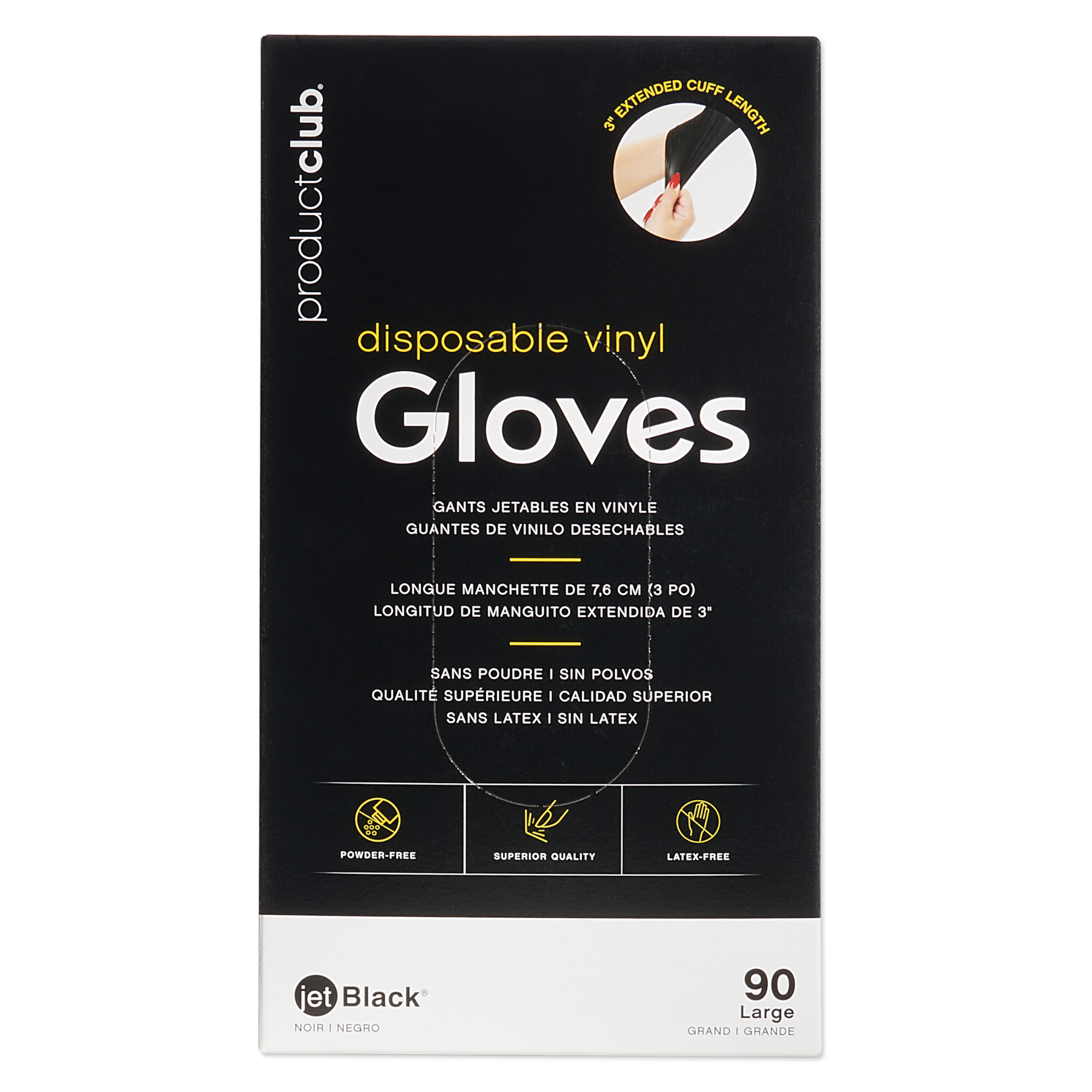 JetBlack® Disposable Vinyl Gloves - 90 ct. L