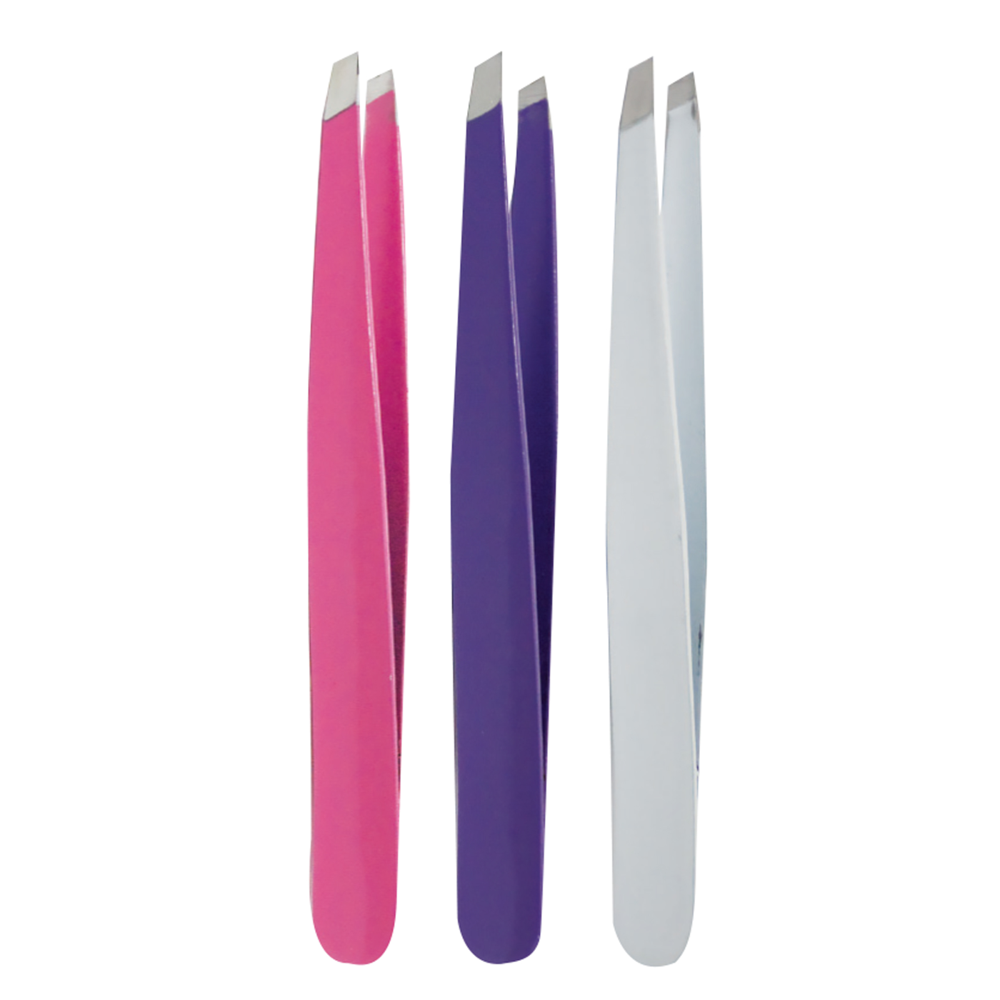 Slant Tip Tweezers, Assorted Colors - Container of 48